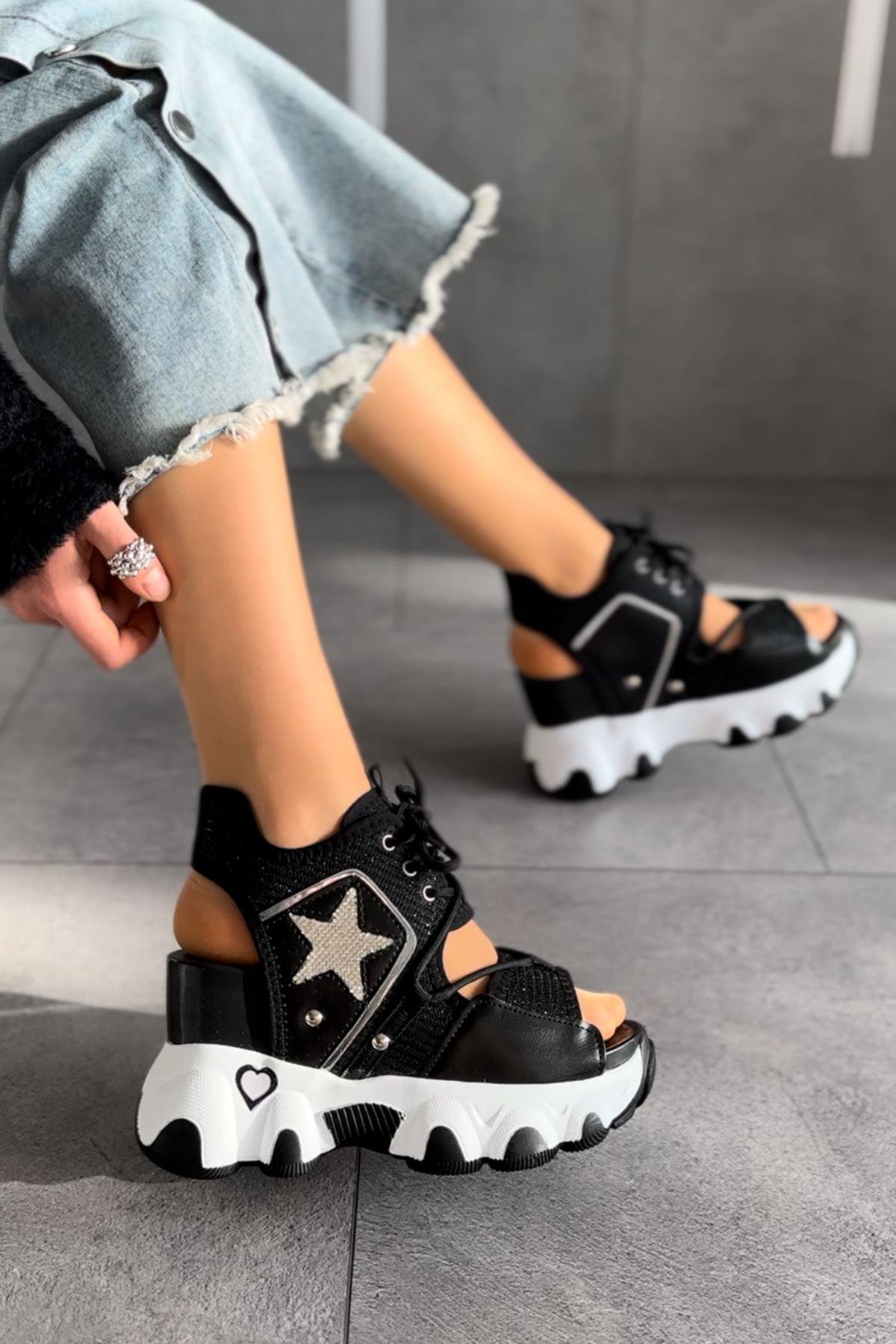 Modanizm Shadow Siyah Spor Sandalet