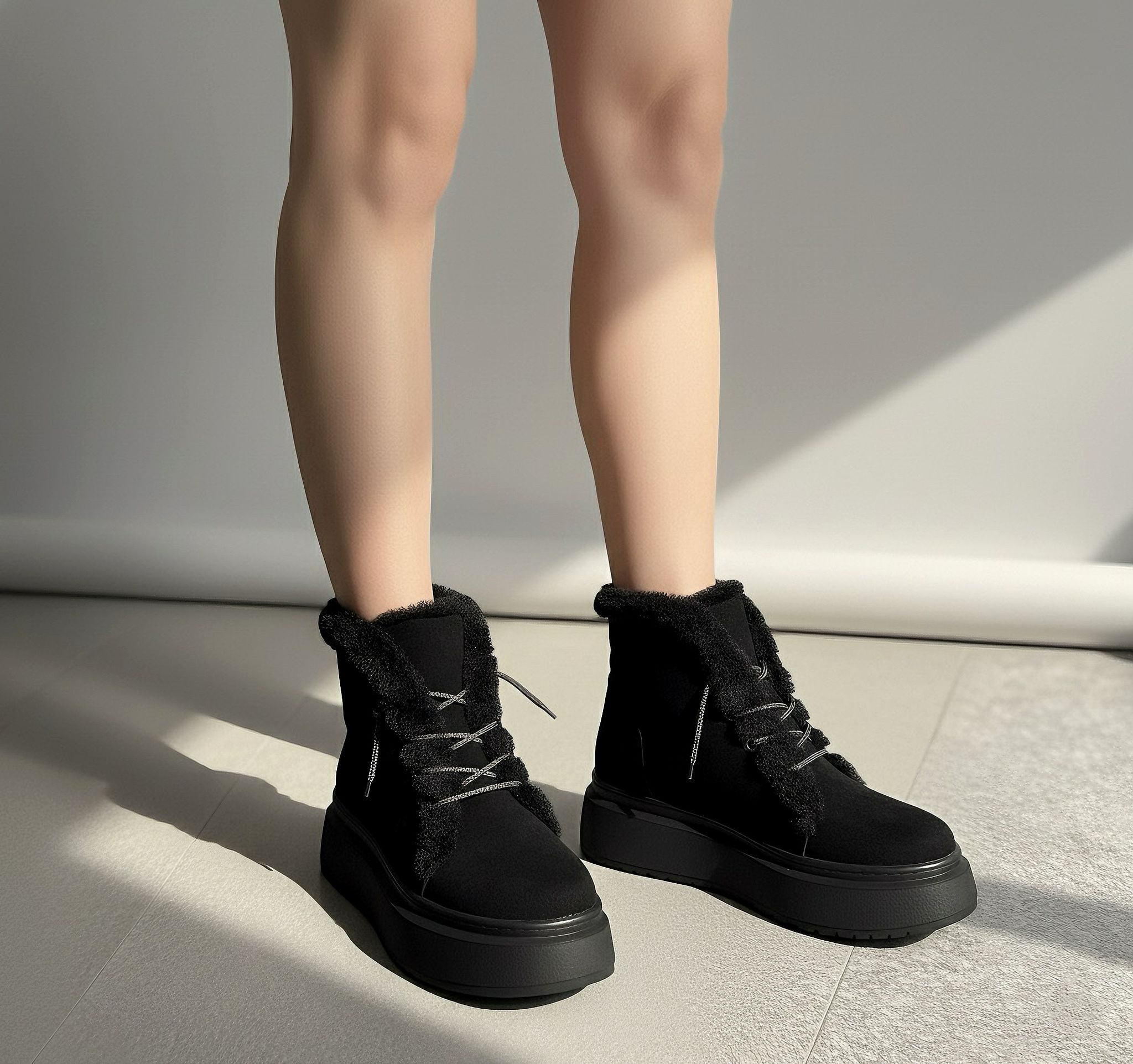 Modanizm Lesvyn Siyah Dolgu Topuklu Bot