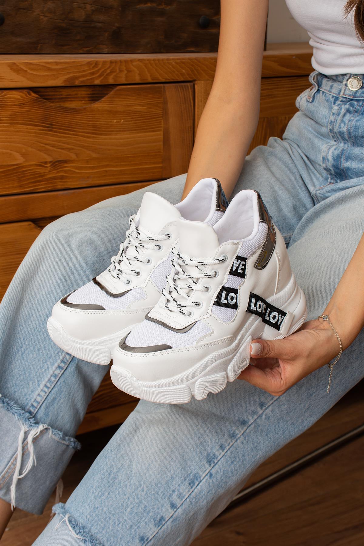 Modanizm Natsu Gizli Topuklu Beyaz Spor Ayakkabı