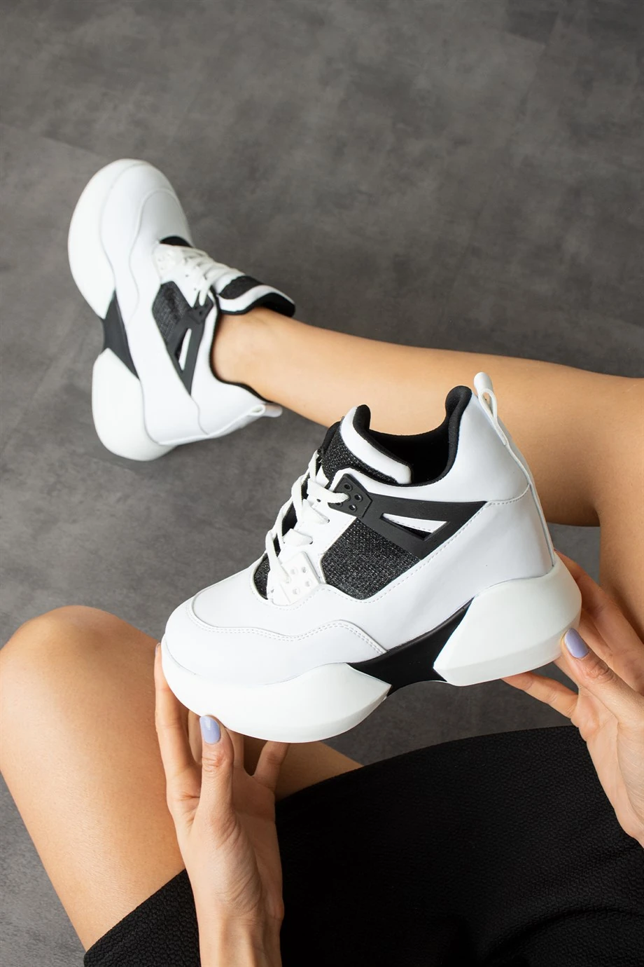 Modanizm Holly Beyaz Gizli Topuklu Spor Ayakkabı