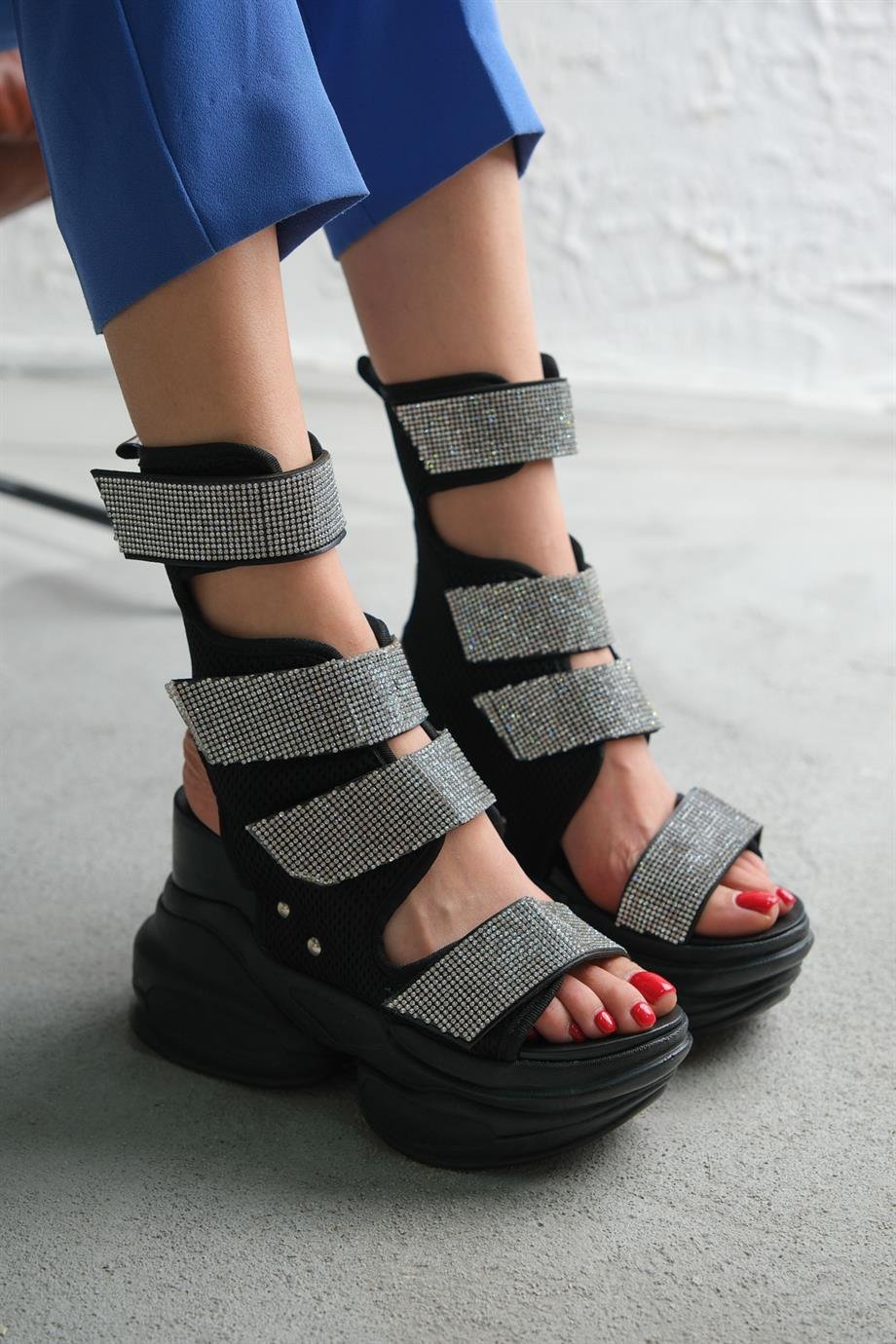 Modanizm Cassie Siyah Spor Sandalet