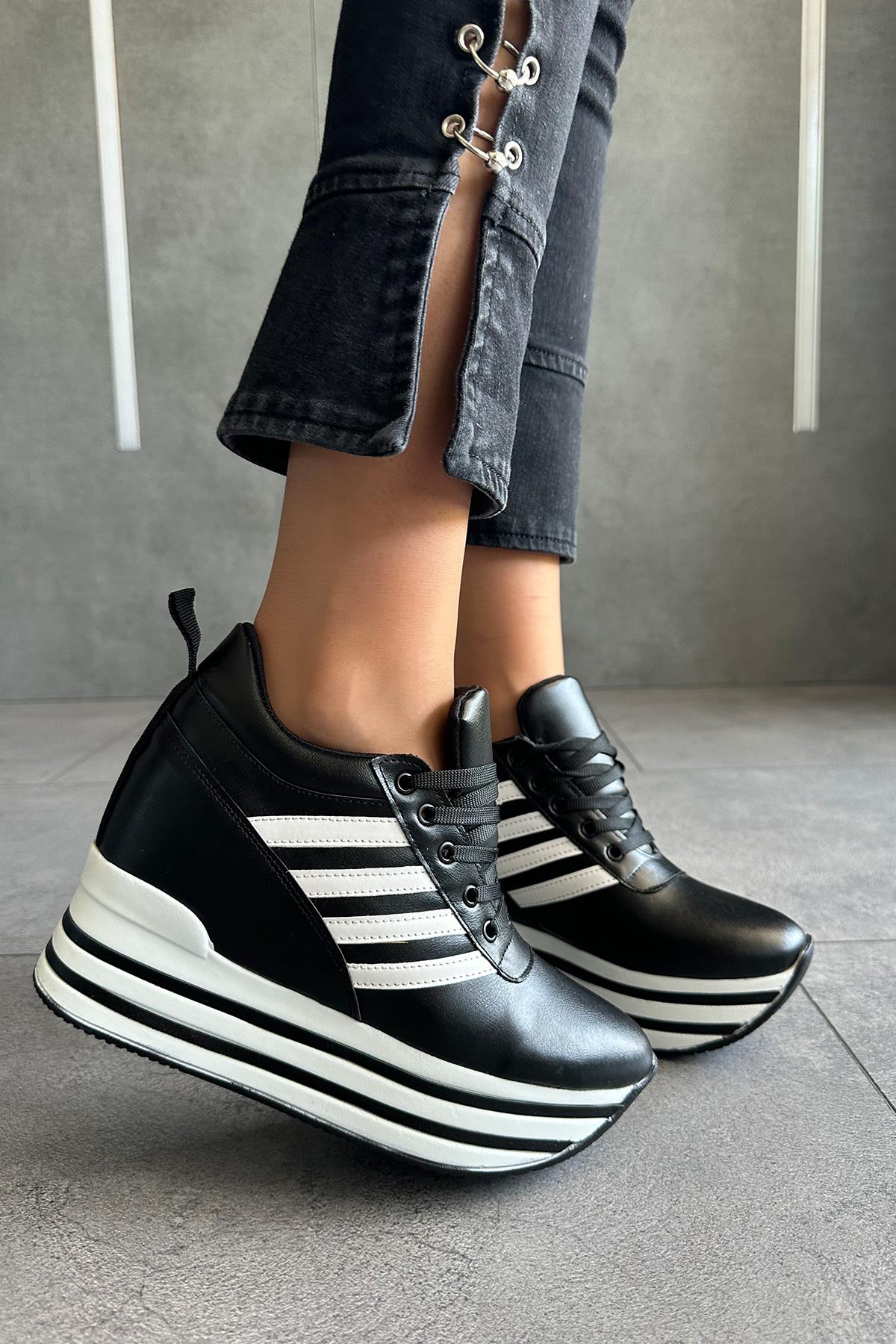 Modanizm Emery Siyah Dolgu Spor Ayakkabı