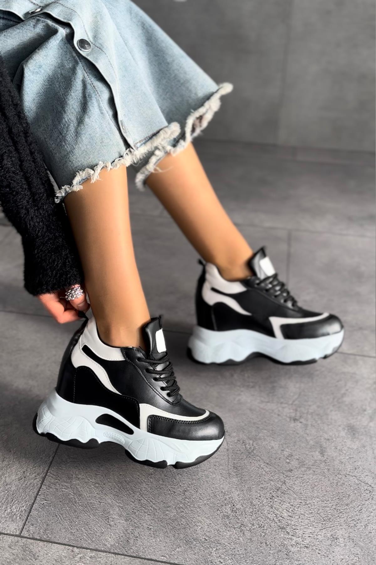 Modanizm Dean Gizli Topuklu Siyah Spor Ayakkabı