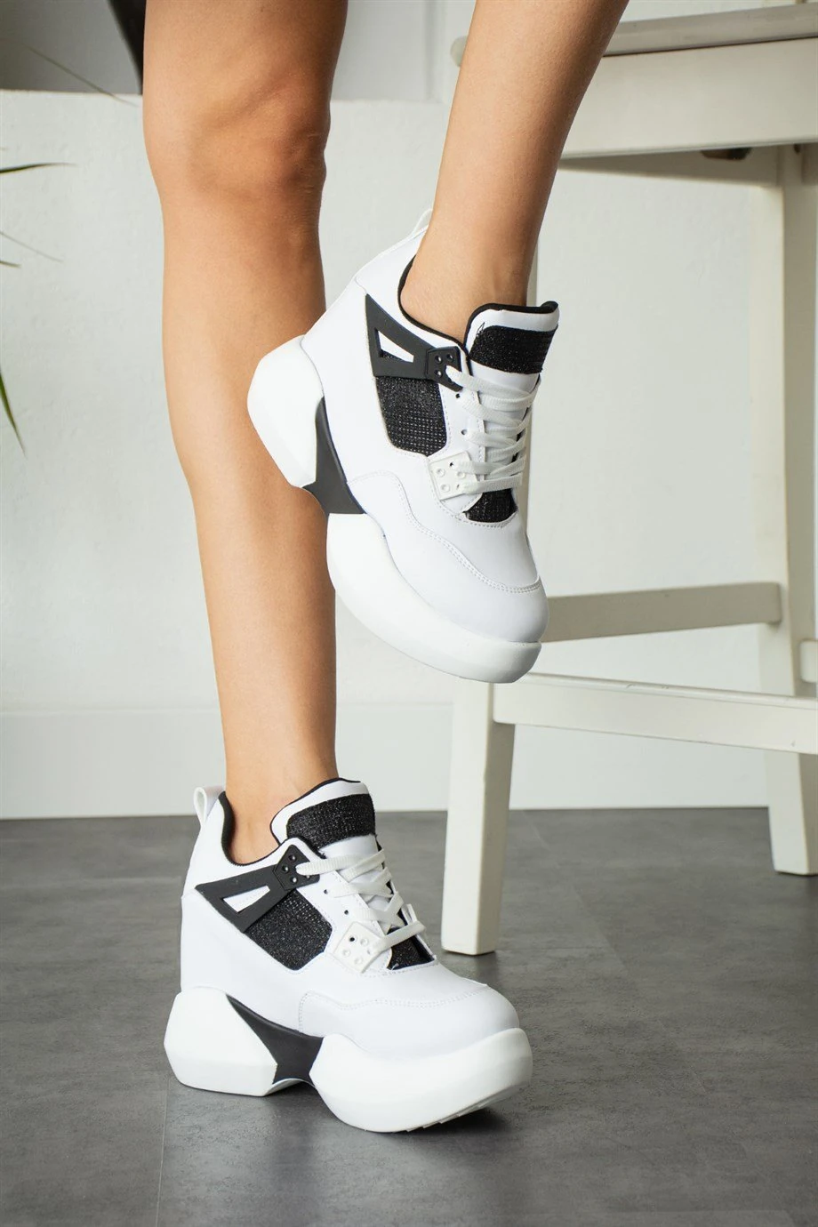 Modanizm Holly Beyaz Gizli Topuklu Spor Ayakkabı