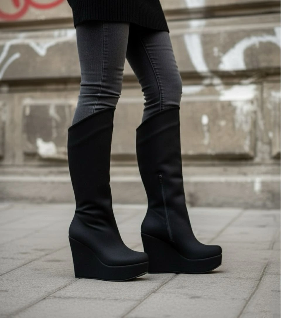 Cyher Dolgu Topuklu Çizme