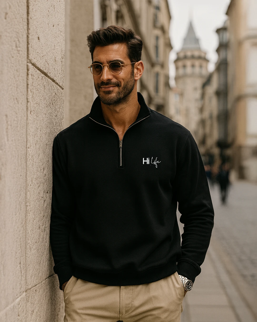 Basic Yarım Fermuarlı Unisex Sweatshirt