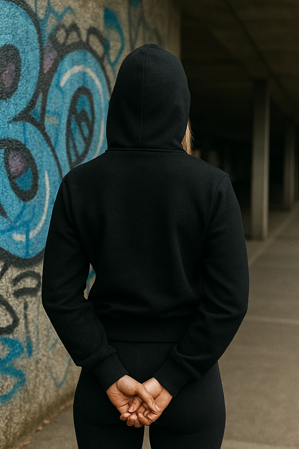 Maske Detaylı Ninja Unisex Hoodie