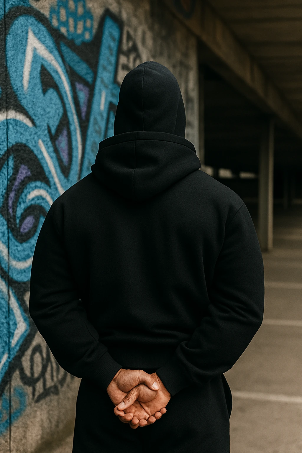 Maske Detaylı Ninja Unisex Hoodie