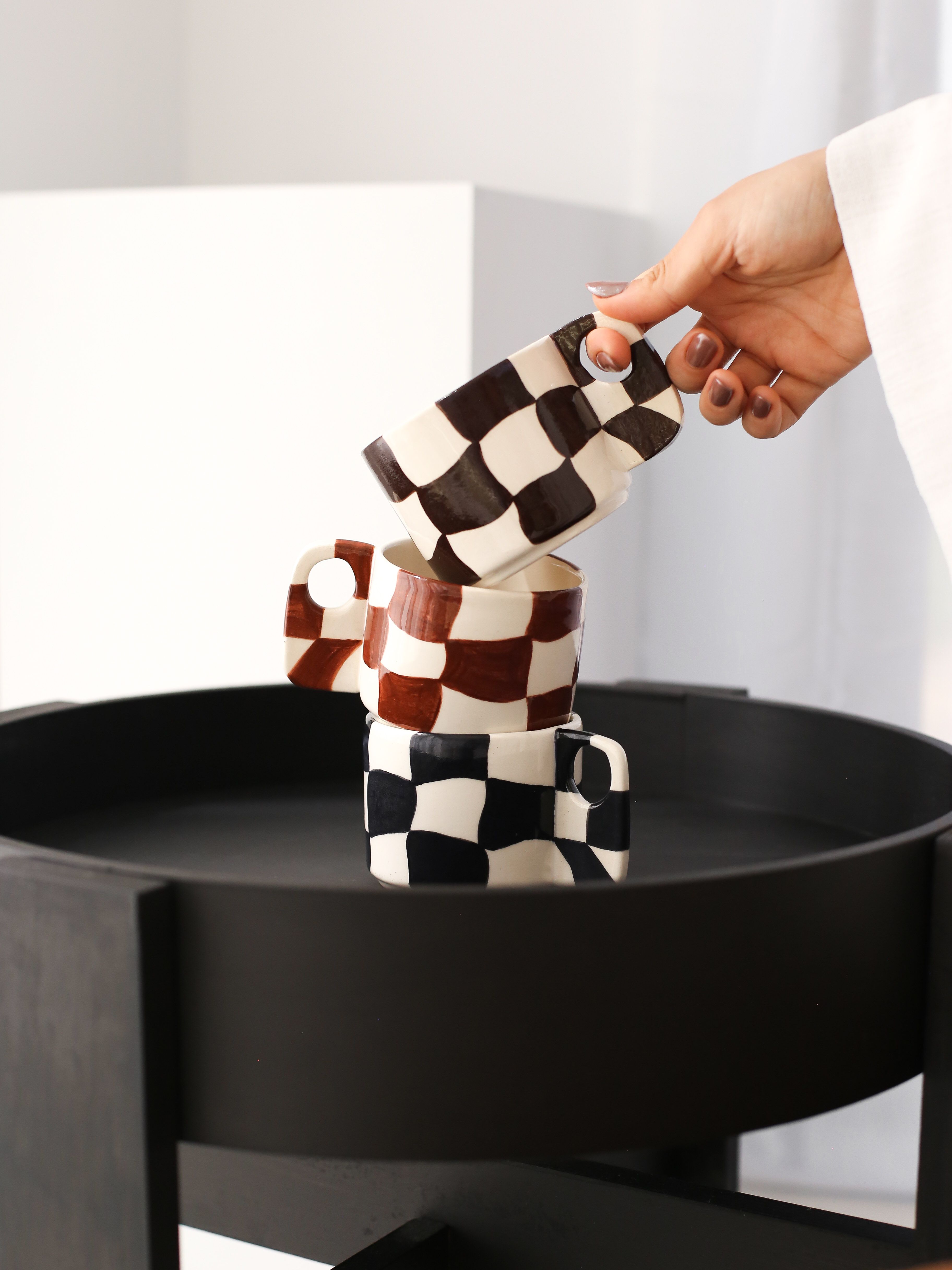 Asymmetric Checkered Mug