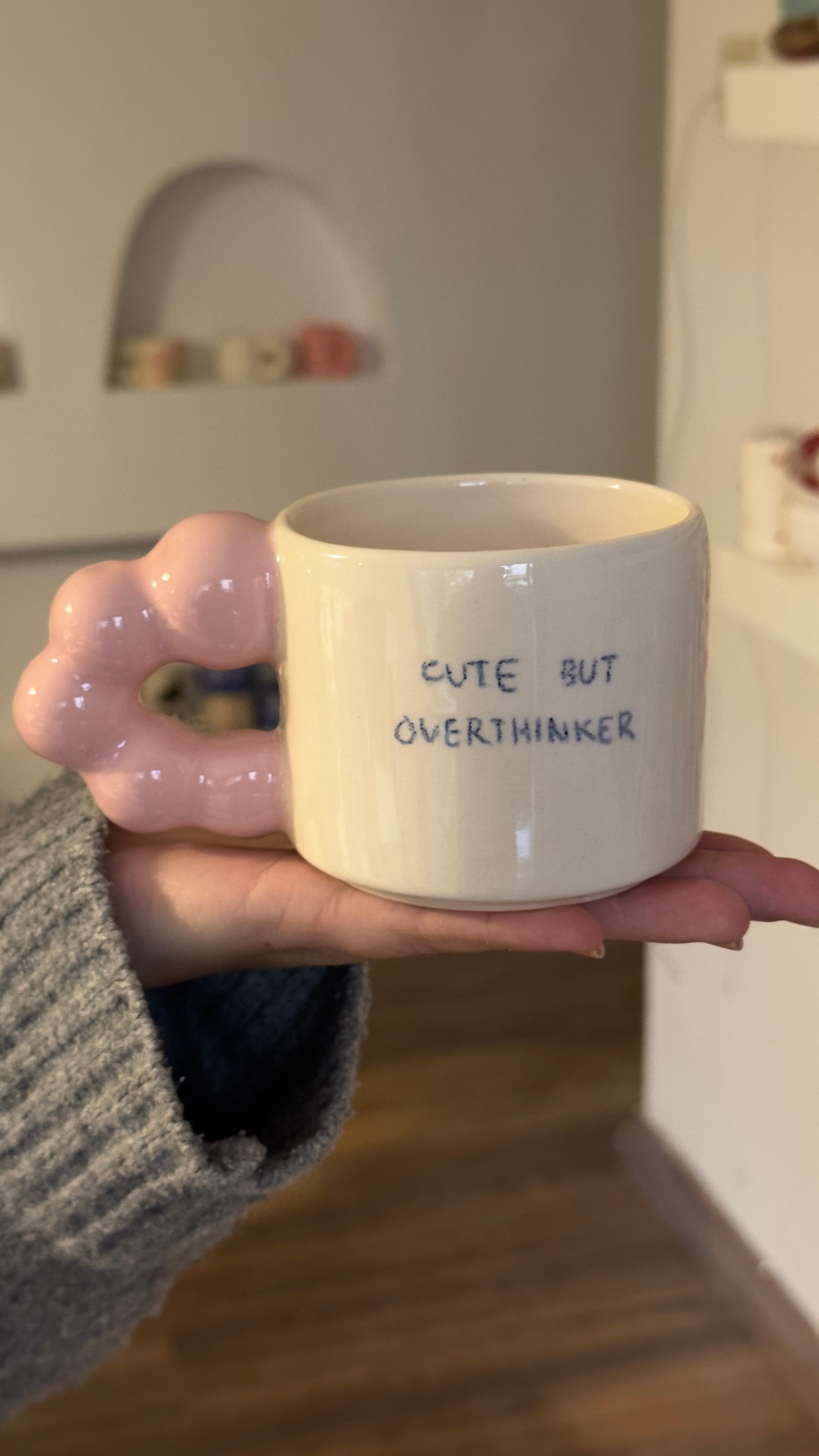 Cut But Overthinker Bead Handled Mug (Customizable)