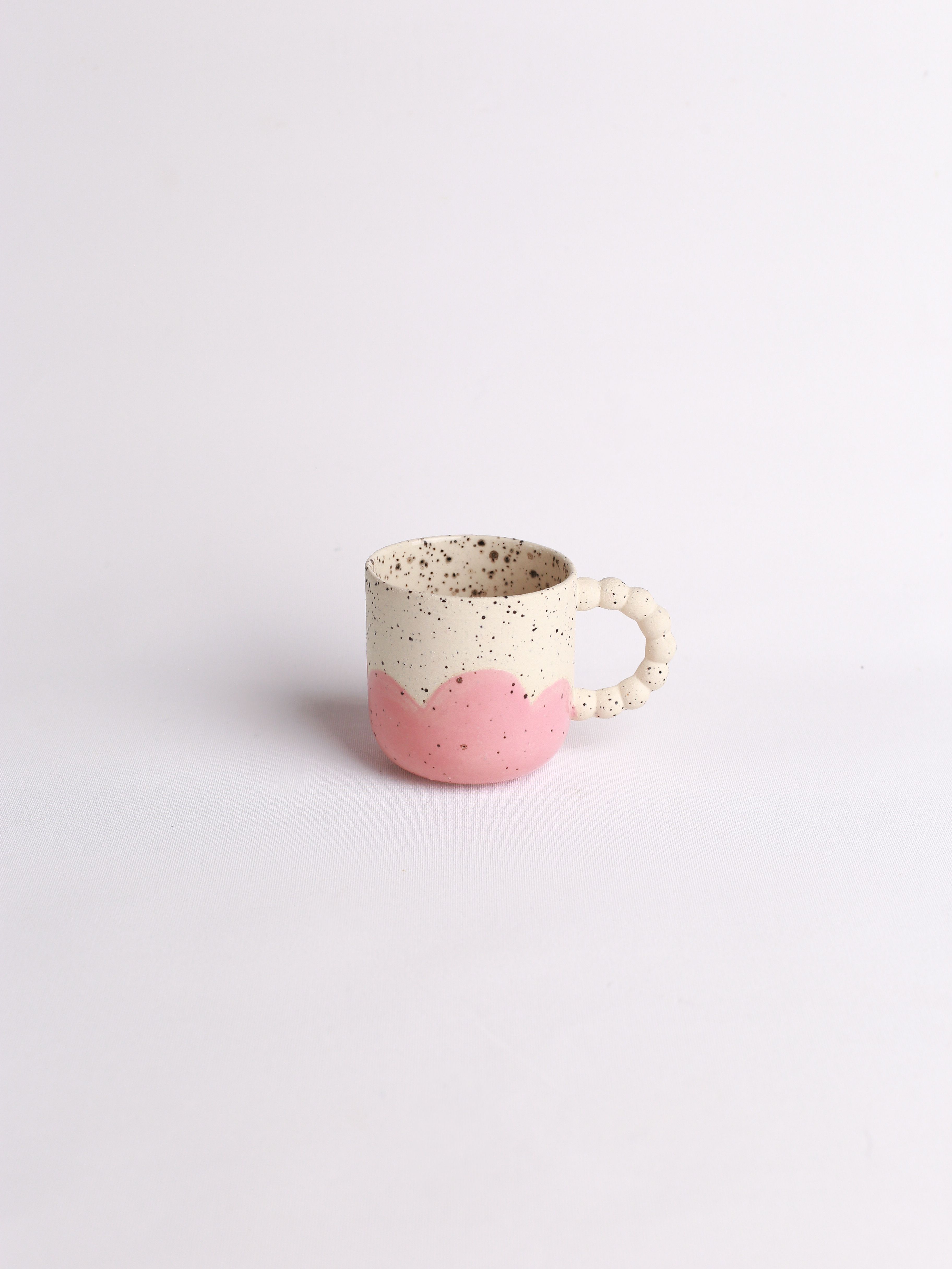 Boncuk Kulp Stoneware Dalga Kupa - pink