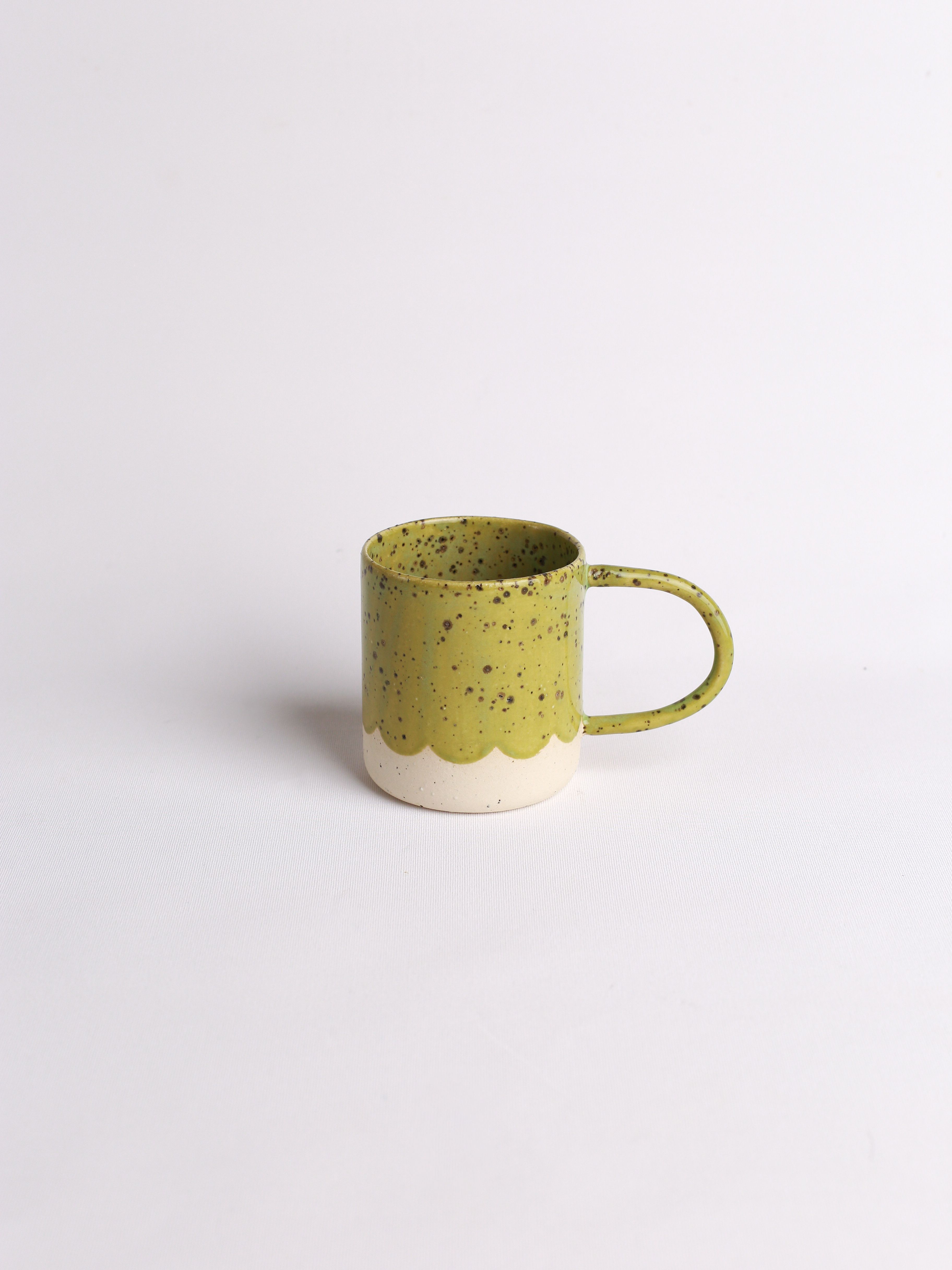 Stoneware Maxi Kulplu Kupa - green