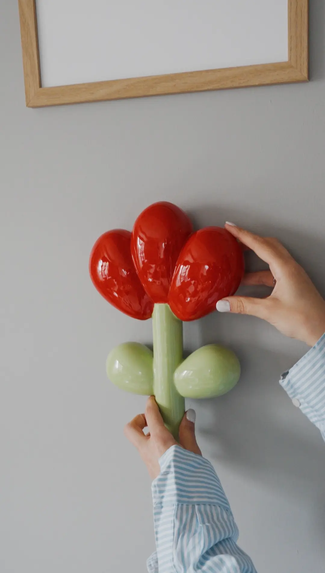 Balon Çiçek Duvar Süsü Kırmızı/30 CM