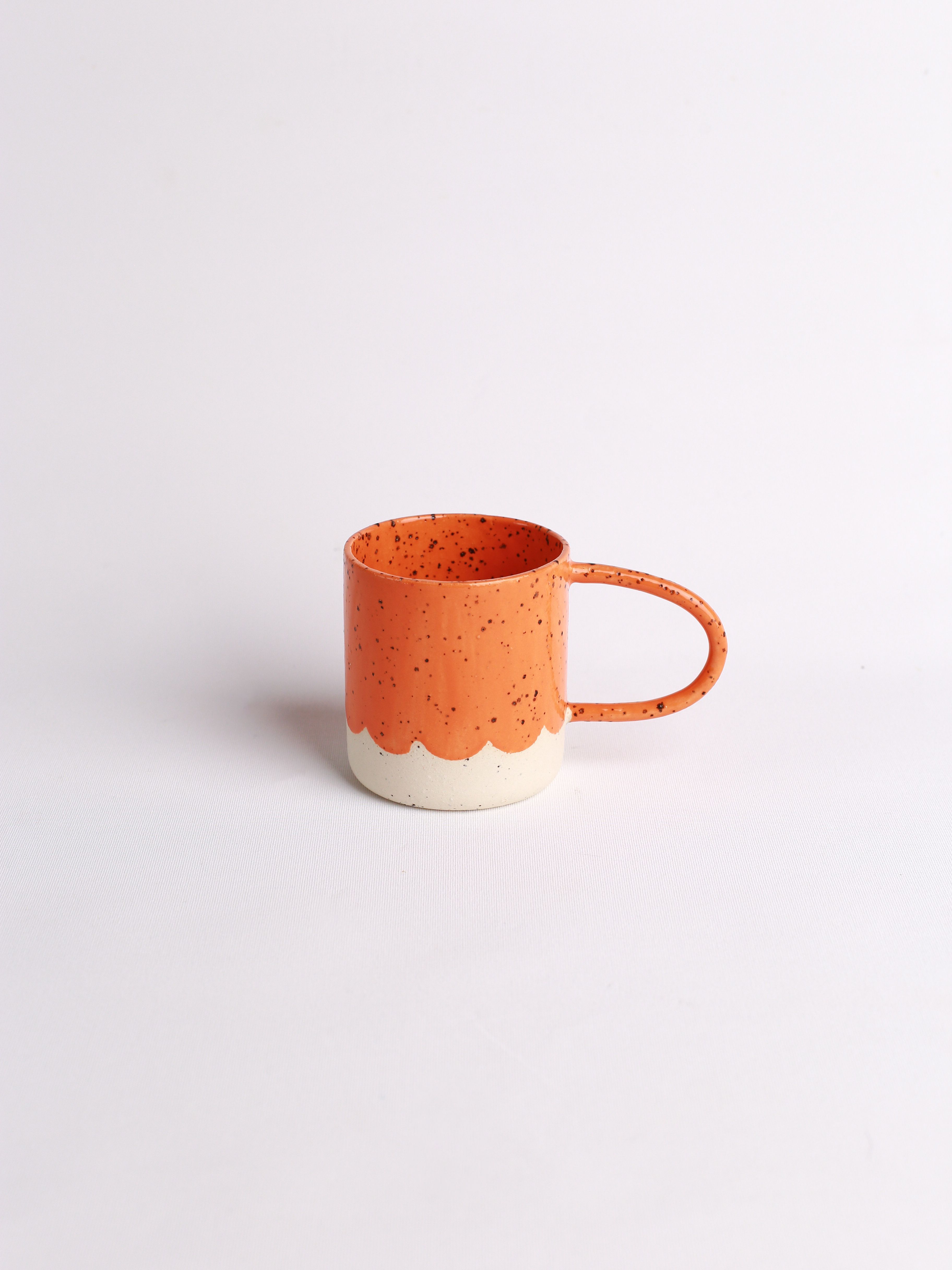 Stoneware Maxi Kulplu Kupa - orange