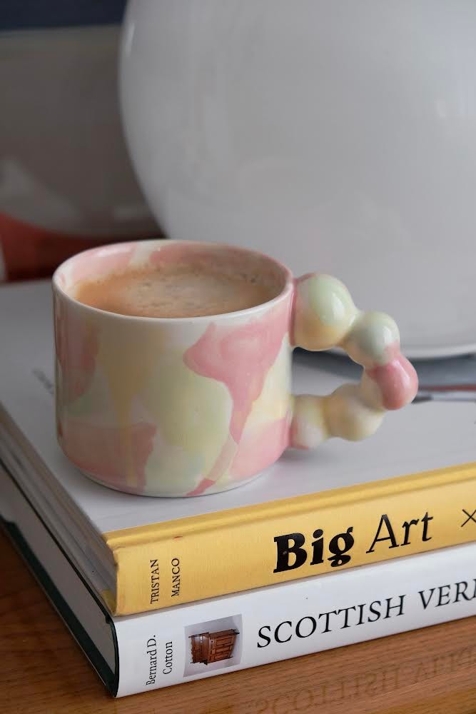 Pink Colorful Bead Handle Mug