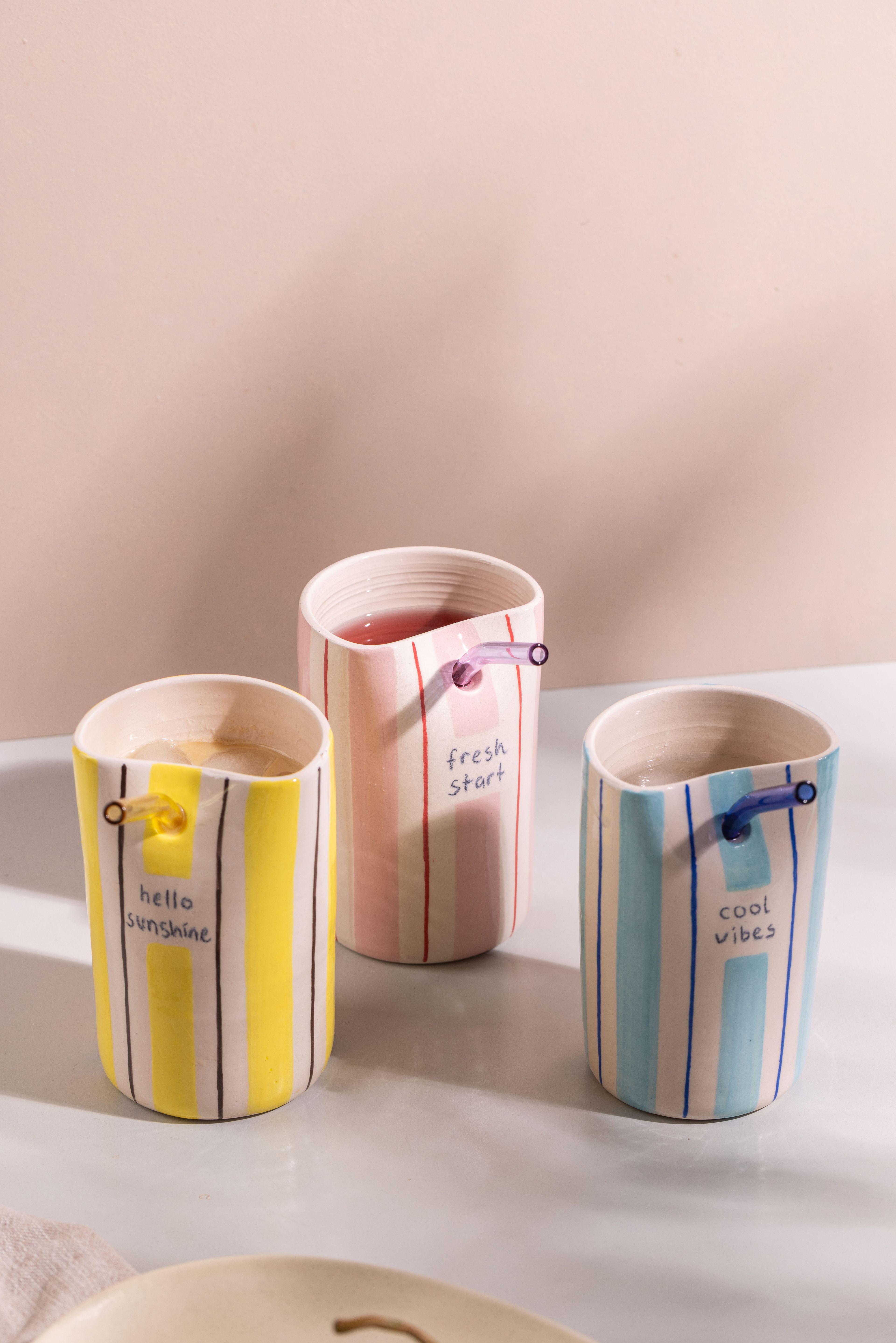 Striped Cold Drink Mug