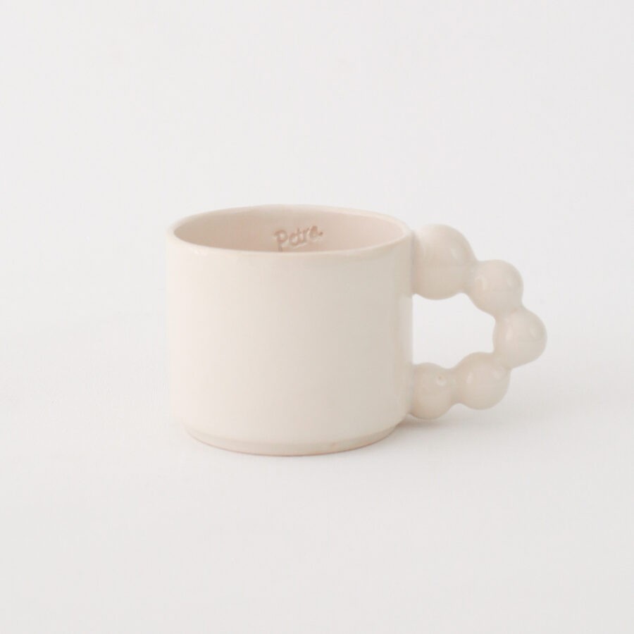 Bead Handle Cream Mug 