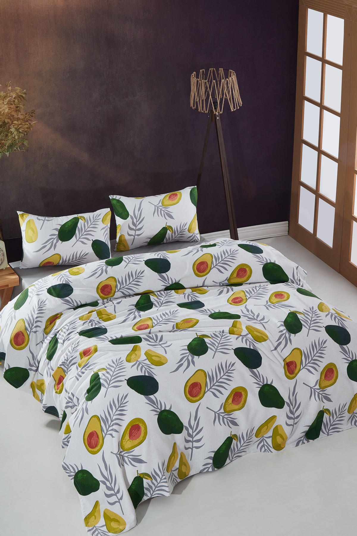 Avocado Desenli Tek Kişilik Pike Seti