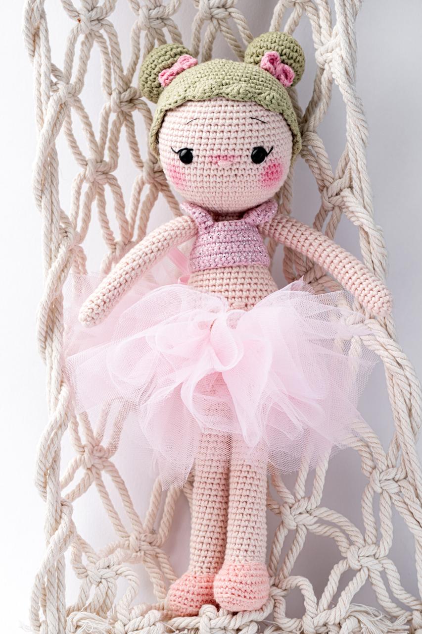 Amigurumi Örgü Bebek Çocuk Doğal Oyun Arkadaşı Balerin Luna 