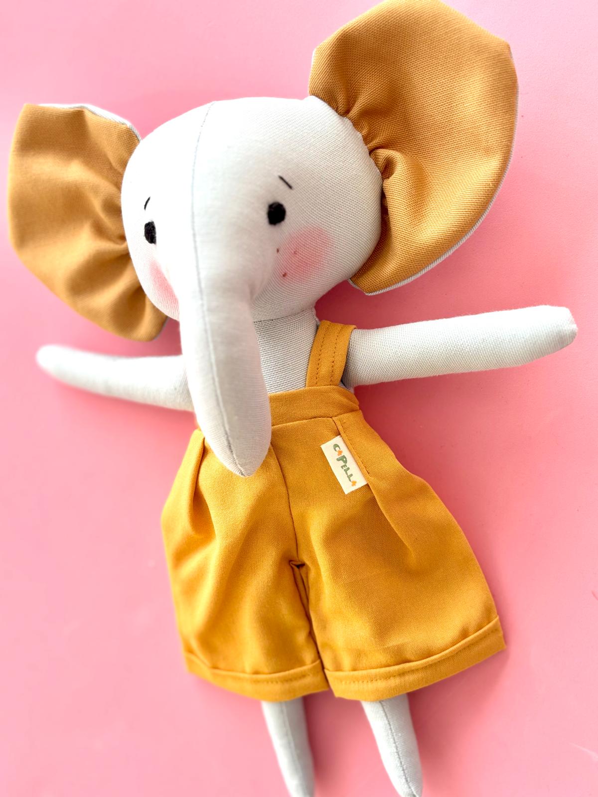 Pamuklu El Yapımı Oyuncak Bez Bebek Fil Pofi 