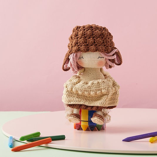 Amigurumi Örgü Bebek Çocuk Doğal Oyun Arkadaşı Oyuncak Kuzu Kız