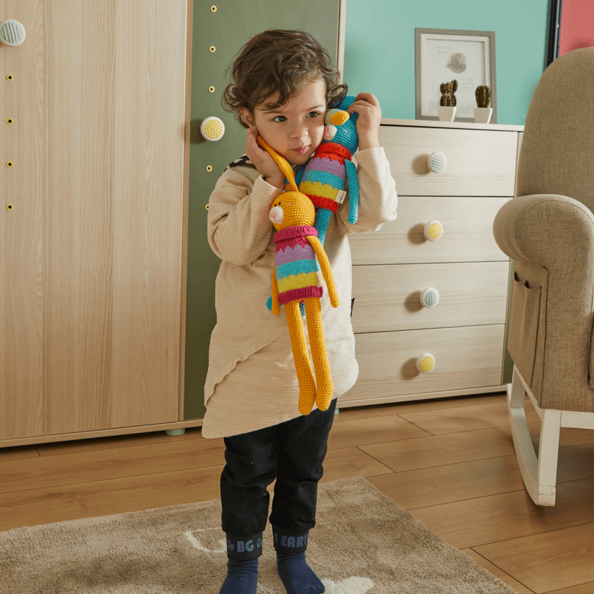 Amigurumi El Yapımı Örgü Natürel Oyun Arkadaşı Tall Bunny