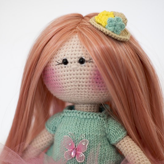 Amigurumi Örgü Bebek Çocuk Doğal Oyun Arkadaşı Oyuncak Kuş Kafesli Kız