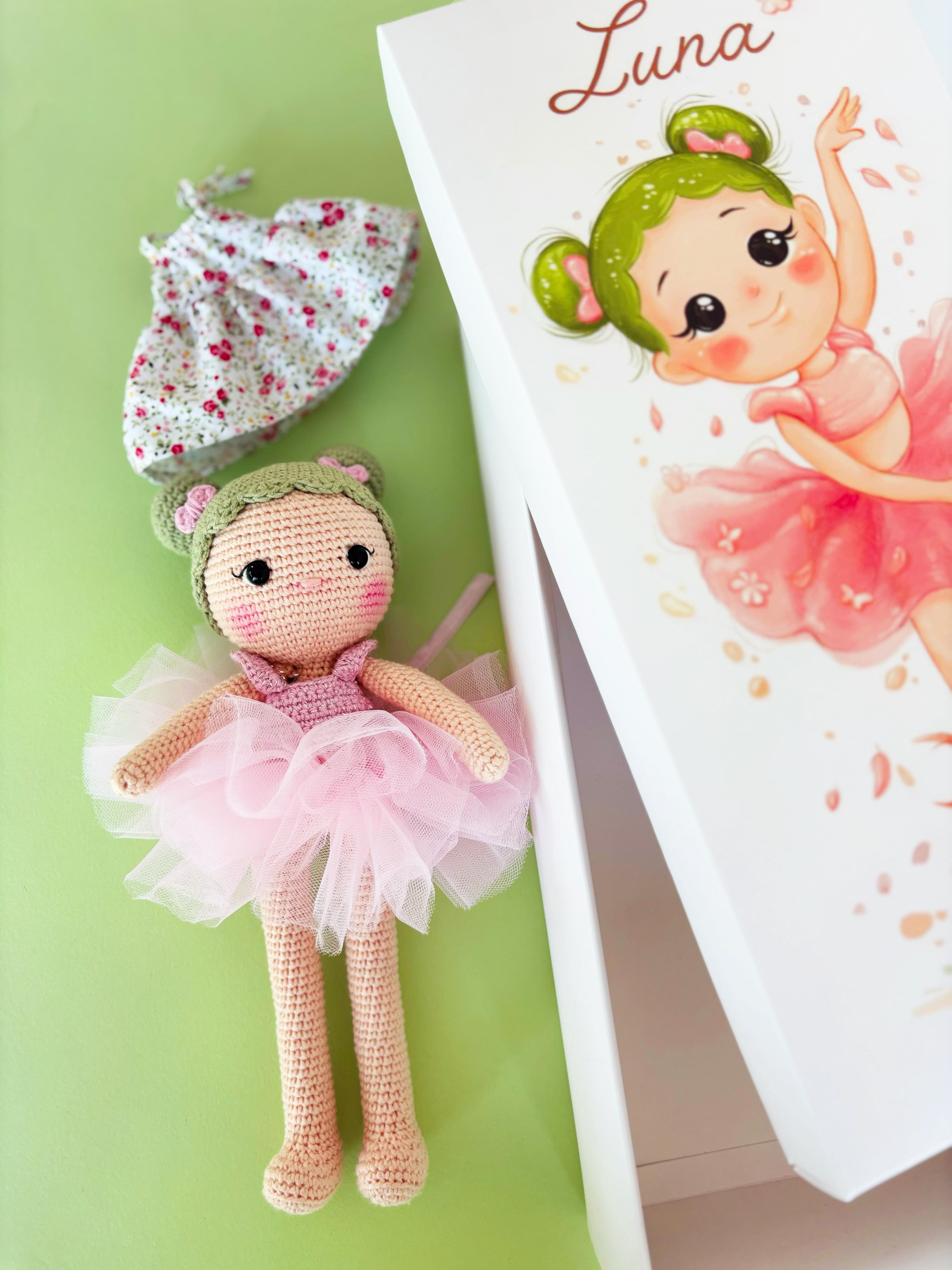 Amigurumi Örgü Bebek Çocuk Doğal Oyun Arkadaşı Balerin Luna 