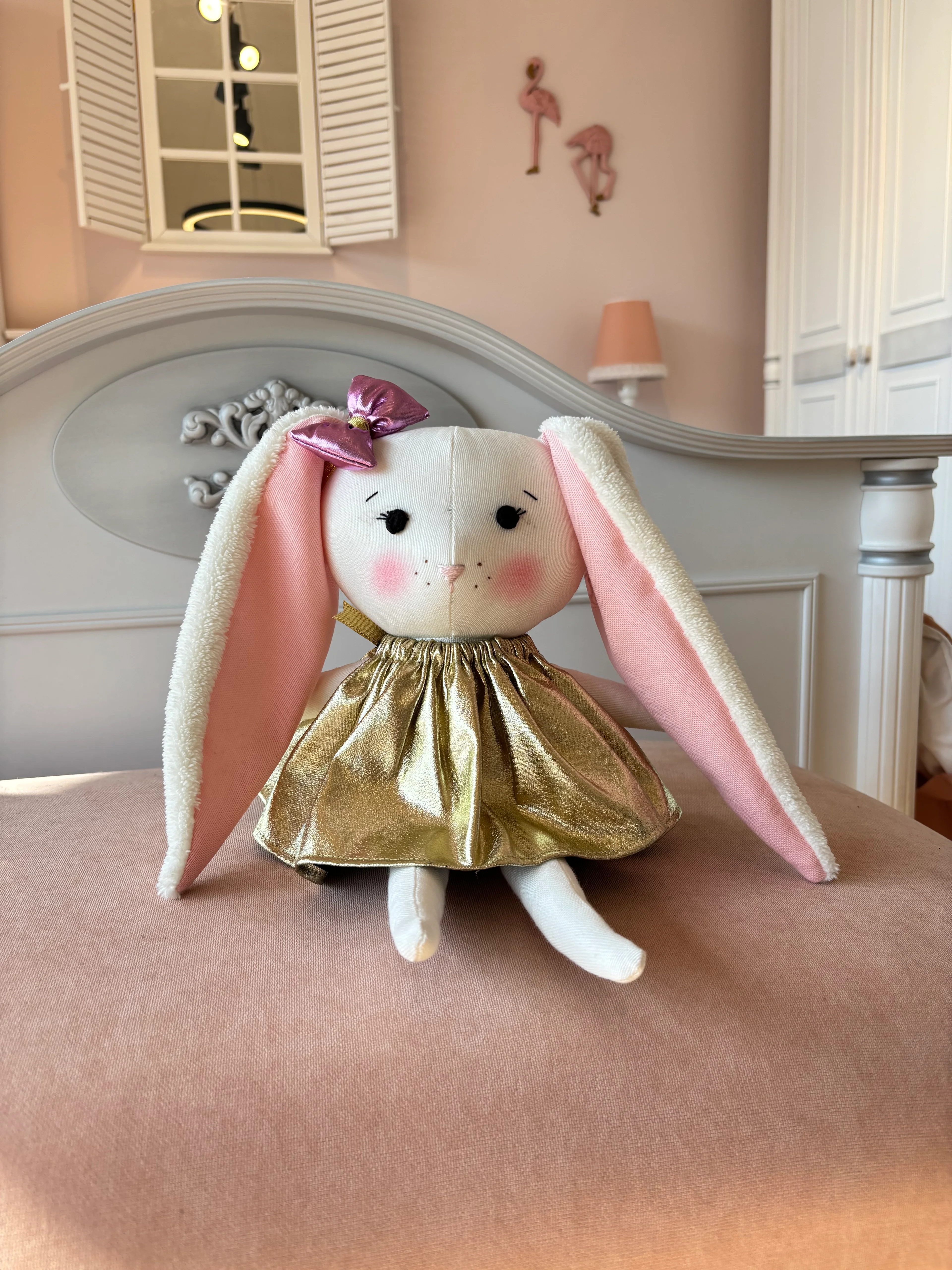 El Yapımı %100 Pamuk Bez Bebek Tavşan Tofi Hediye Kutulu