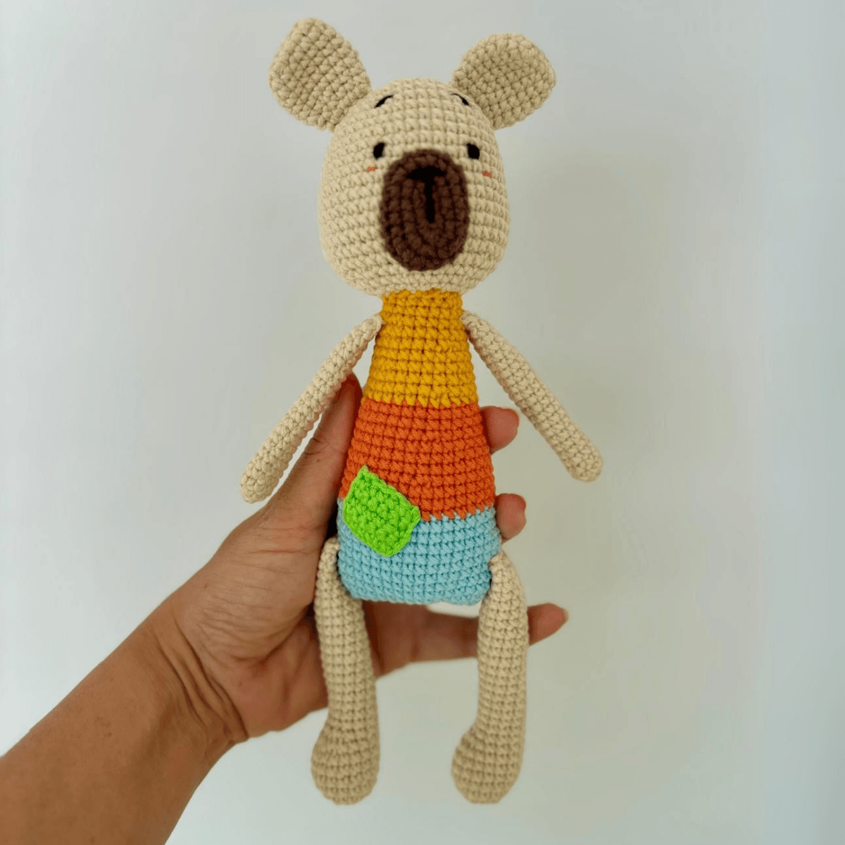 Amigurumi El Yapımı Örgü Natürel Oyun Arkadaşı Doggie