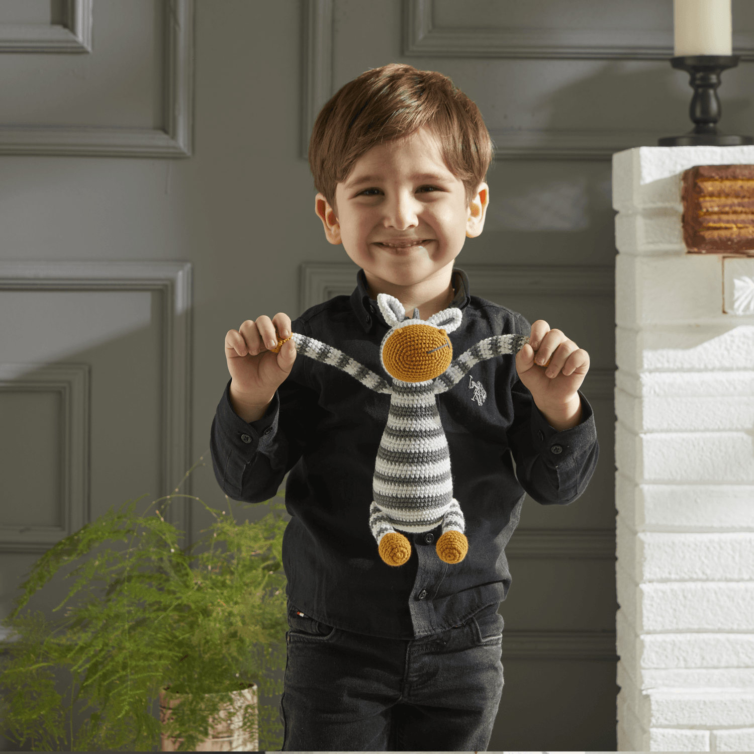Amigurumi Örgü Bebek Çocuk Oyun ve Uyku Arkadaşı Zebra