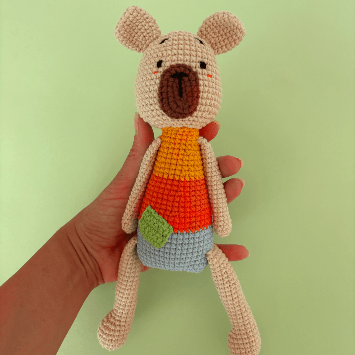 Amigurumi El Yapımı Örgü Natürel Oyun Arkadaşı Doggie