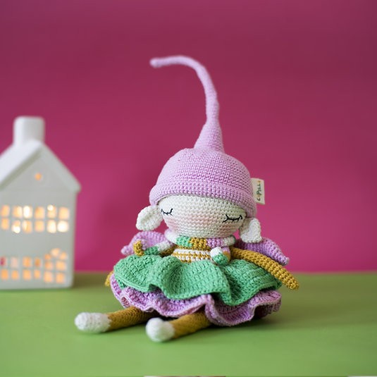 Amigurumi Örgü Bebek Çocuk Doğal Oyun Arkadaşı Oyuncak Flower Elf