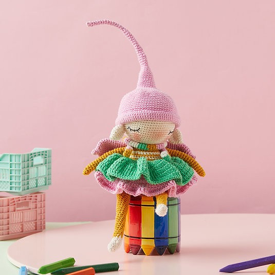 Amigurumi Örgü Bebek Çocuk Doğal Oyun Arkadaşı Oyuncak Flower Elf