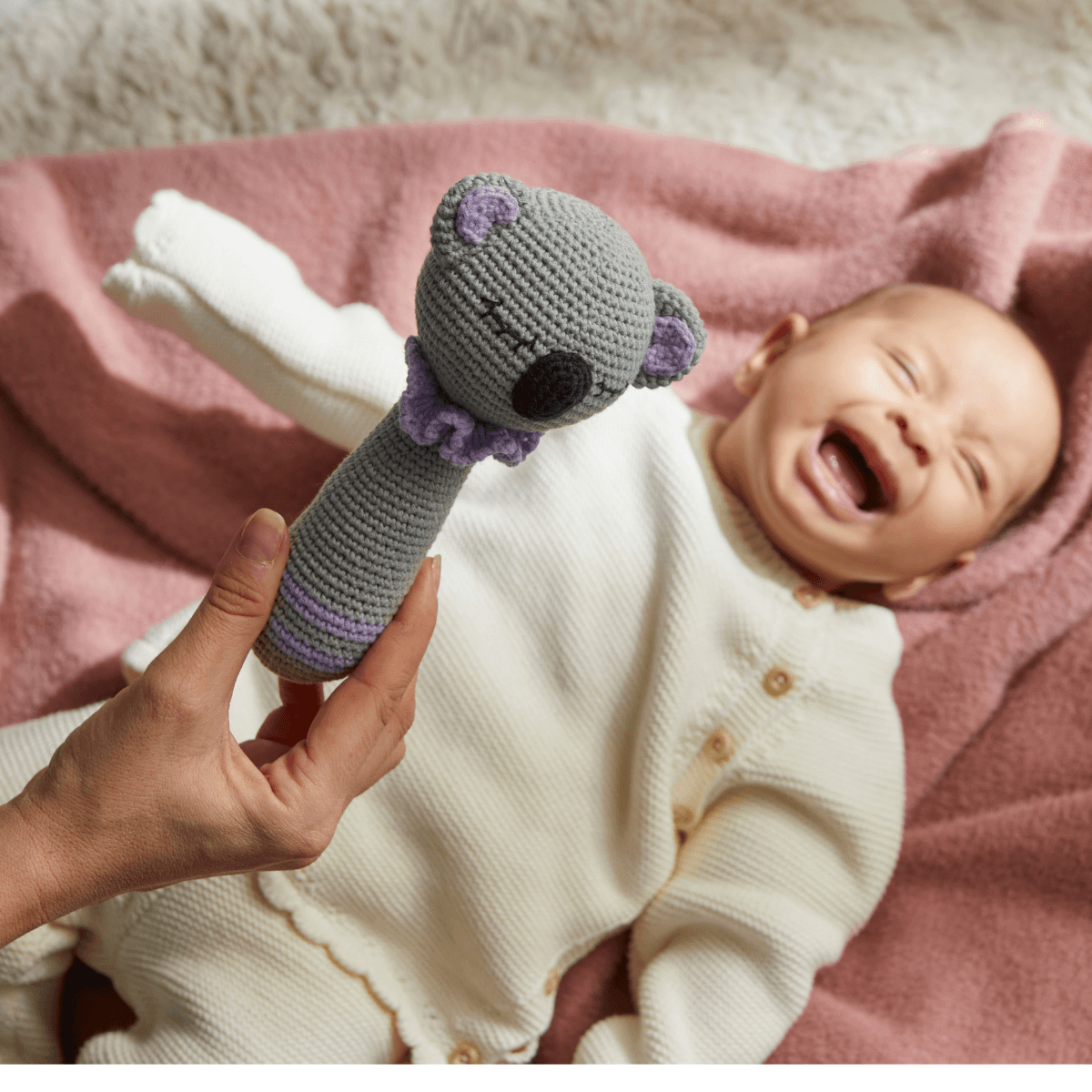 Doğal Bebek Örgü Amigurumi Koala Eğlenceli  Çıngırak