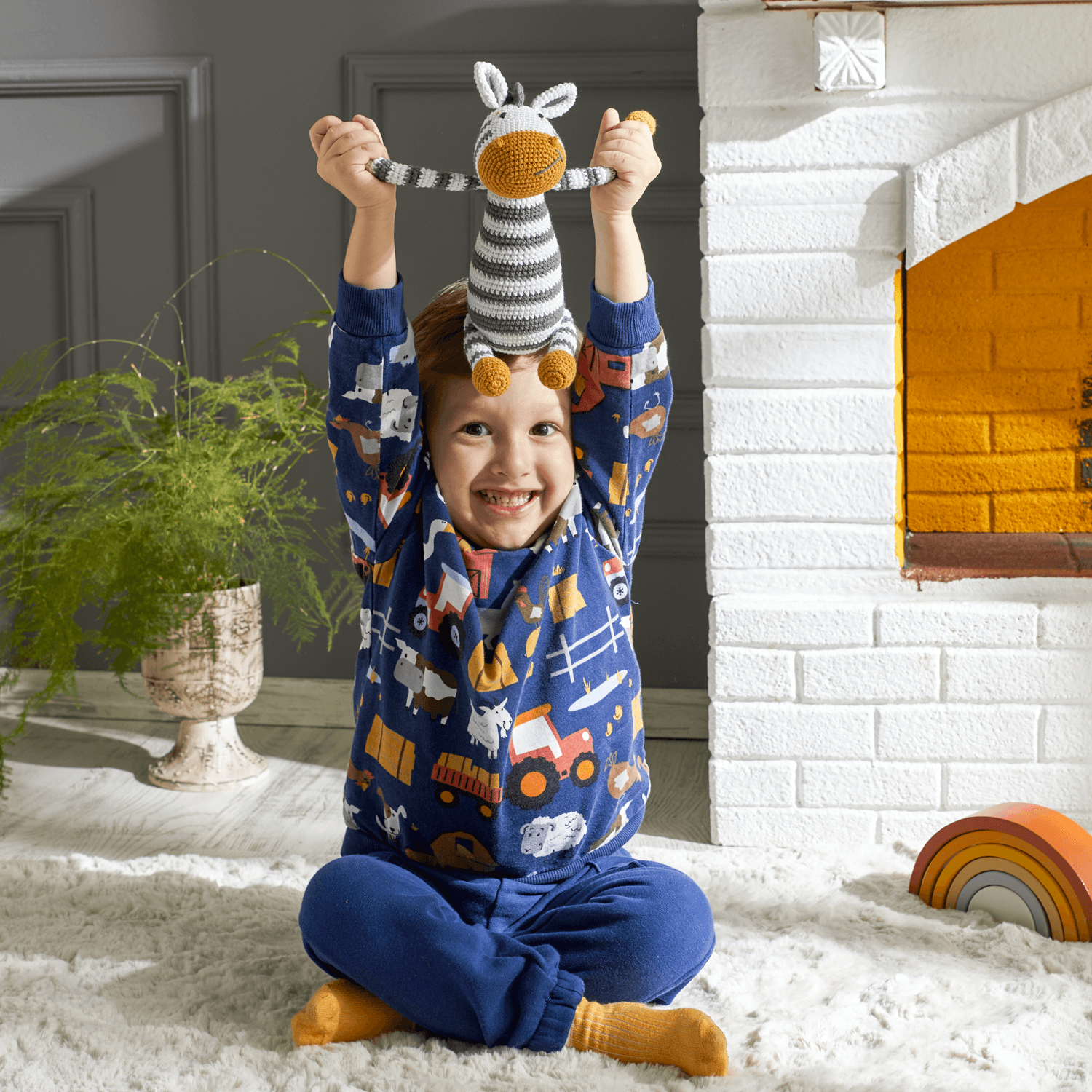Amigurumi Örgü Bebek Çocuk Oyun ve Uyku Arkadaşı Zebra