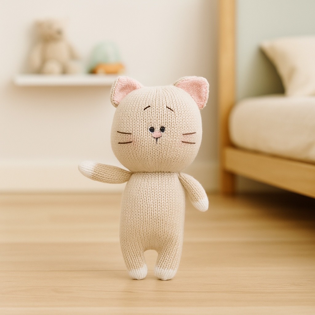 Bebek Örgü Yumaşak Peluş Oyun Arkadaşı Cati