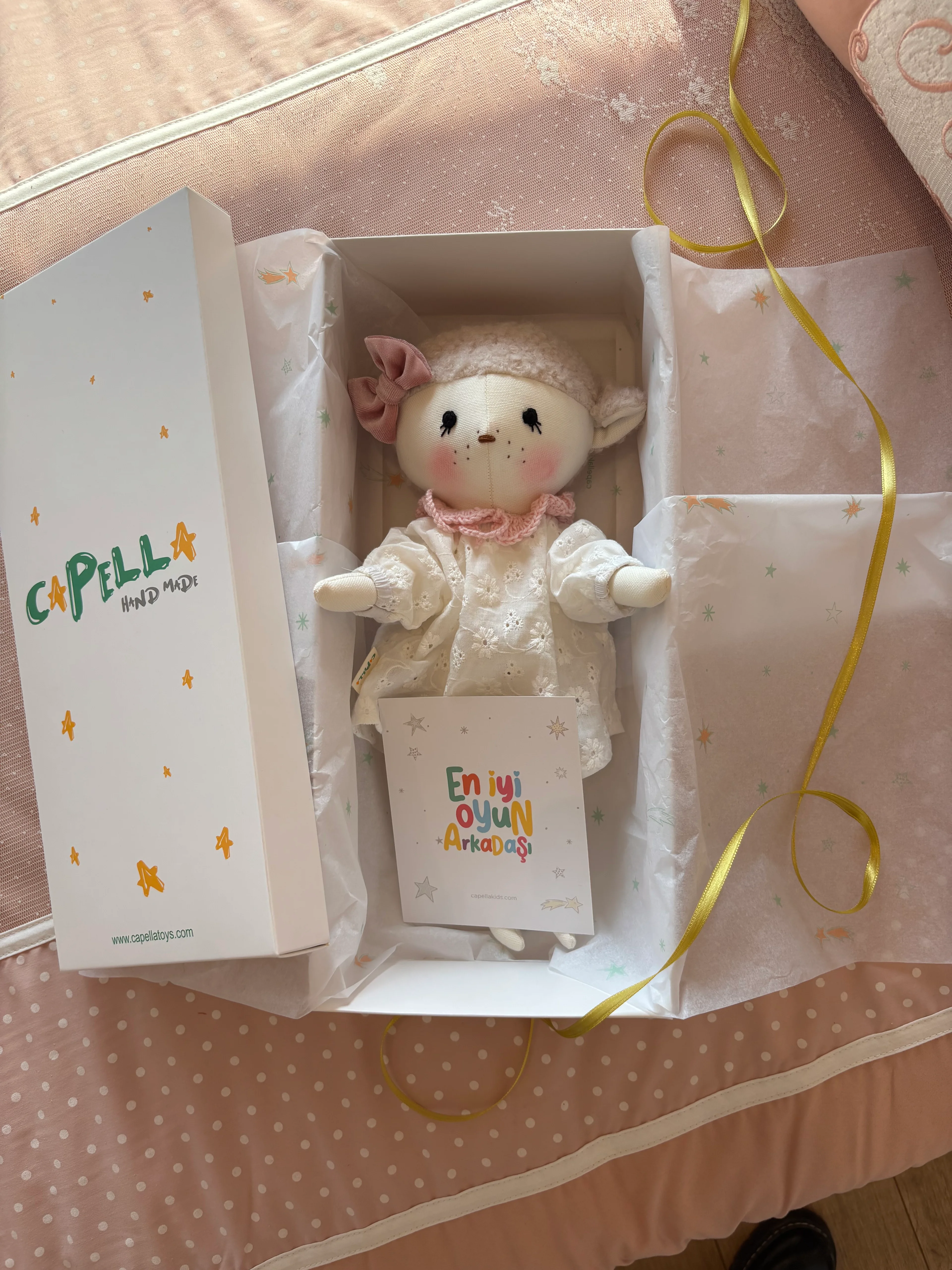 Pamuklu El Yapımı Bez Bebek Kuzu Moli