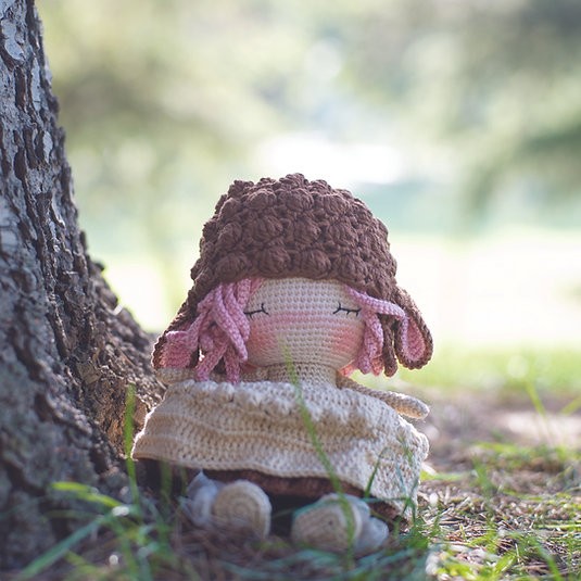 Amigurumi Örgü Bebek Çocuk Doğal Oyun Arkadaşı Oyuncak Kuzu Kız