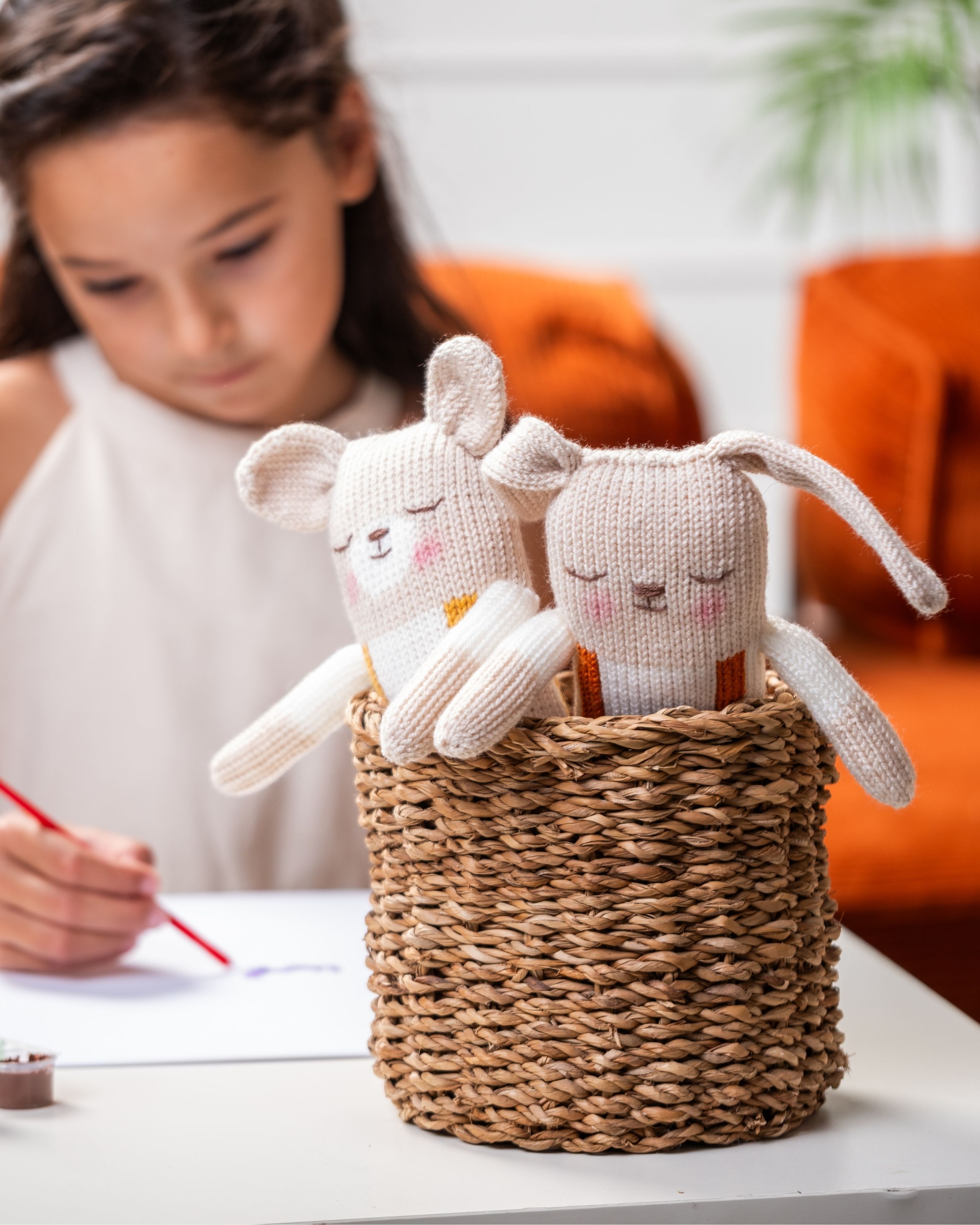 Rabi ve Bobi Peluş Örgü Bebek 