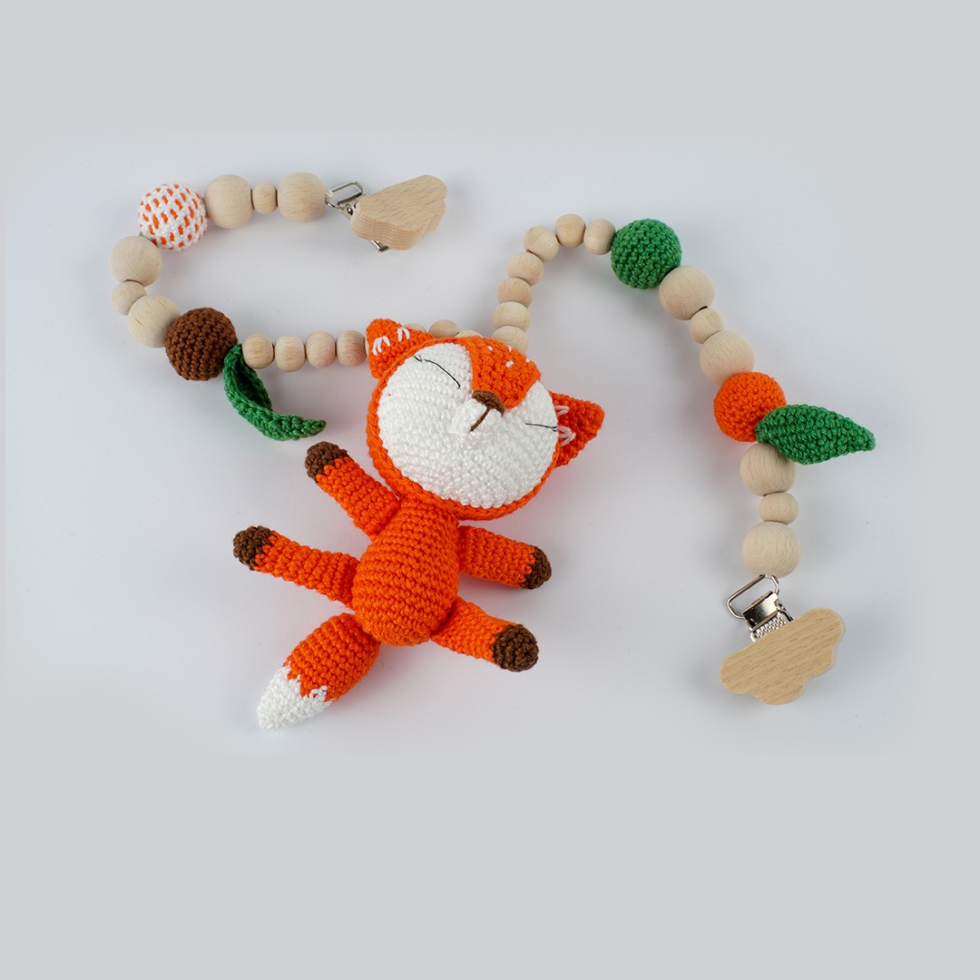 Yenidoğan Natural Bebek Amigurumi Hediyelik Set Kurnaz Tilki Diş Kaşıyıcı, Patik, Müslin