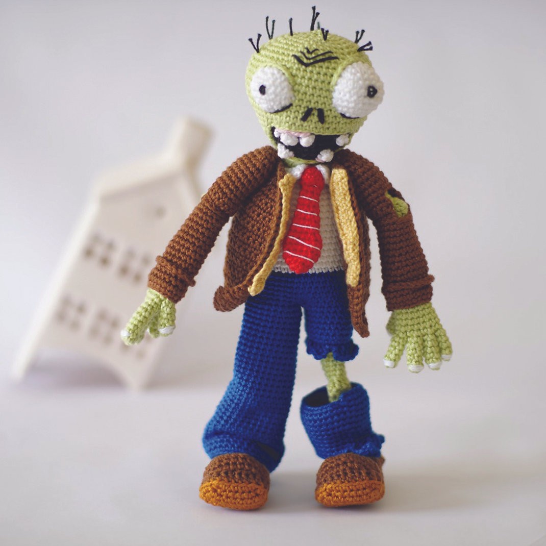 Amigurumi Örgü Bebek Çocuk Doğal Oyun Arkadaşı Oyuncak Zombi