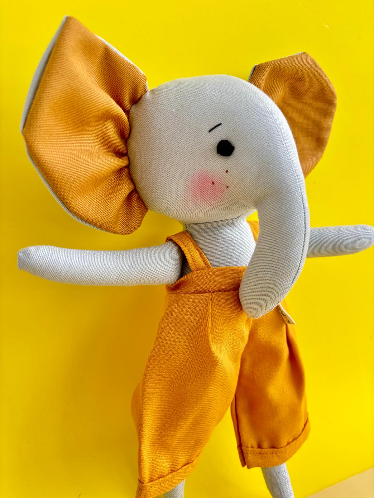 Pamuklu El Yapımı Oyuncak Bez Bebek Fil Pofi 