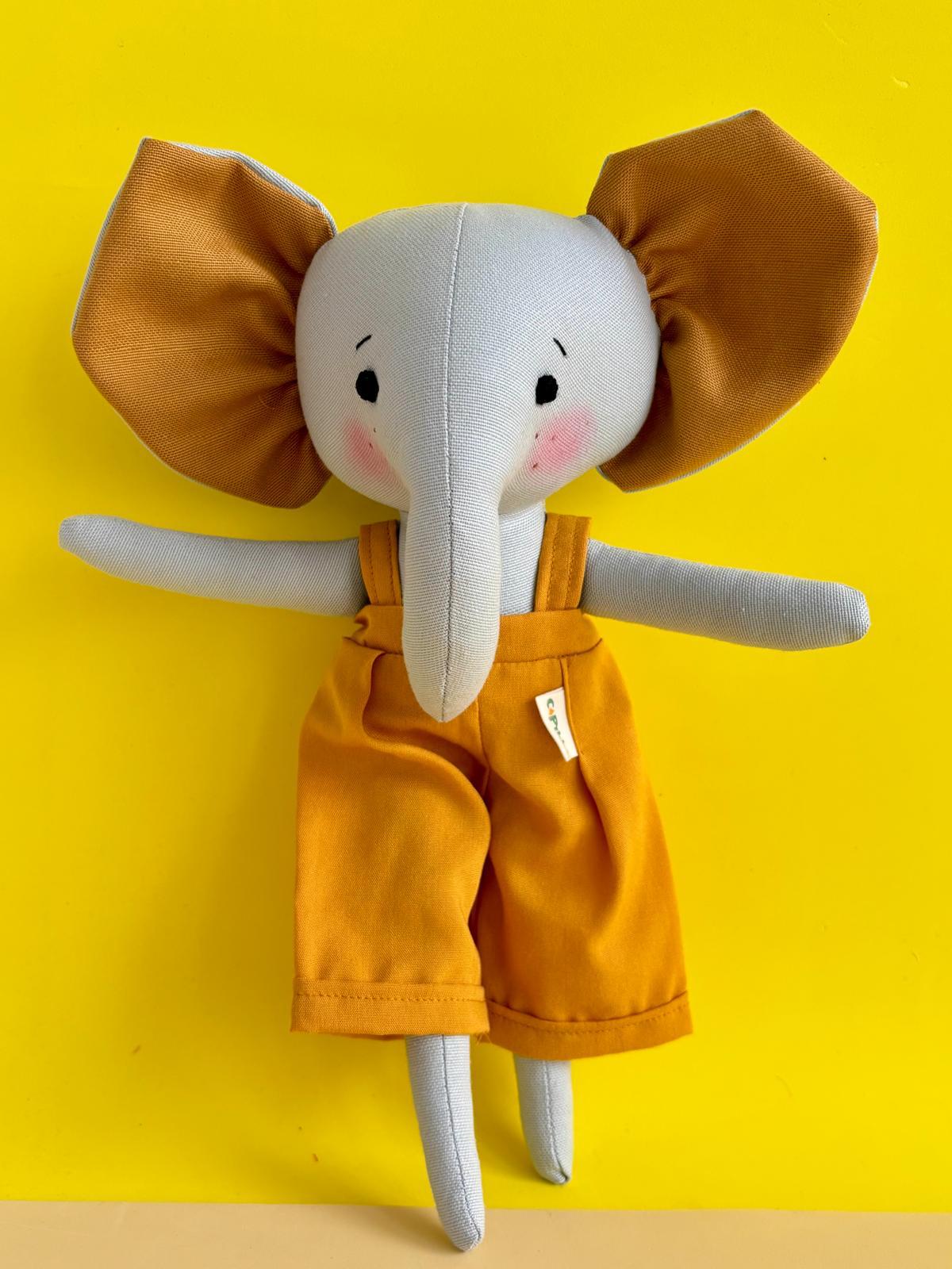 Pamuklu El Yapımı Oyuncak Bez Bebek Fil Pofi 