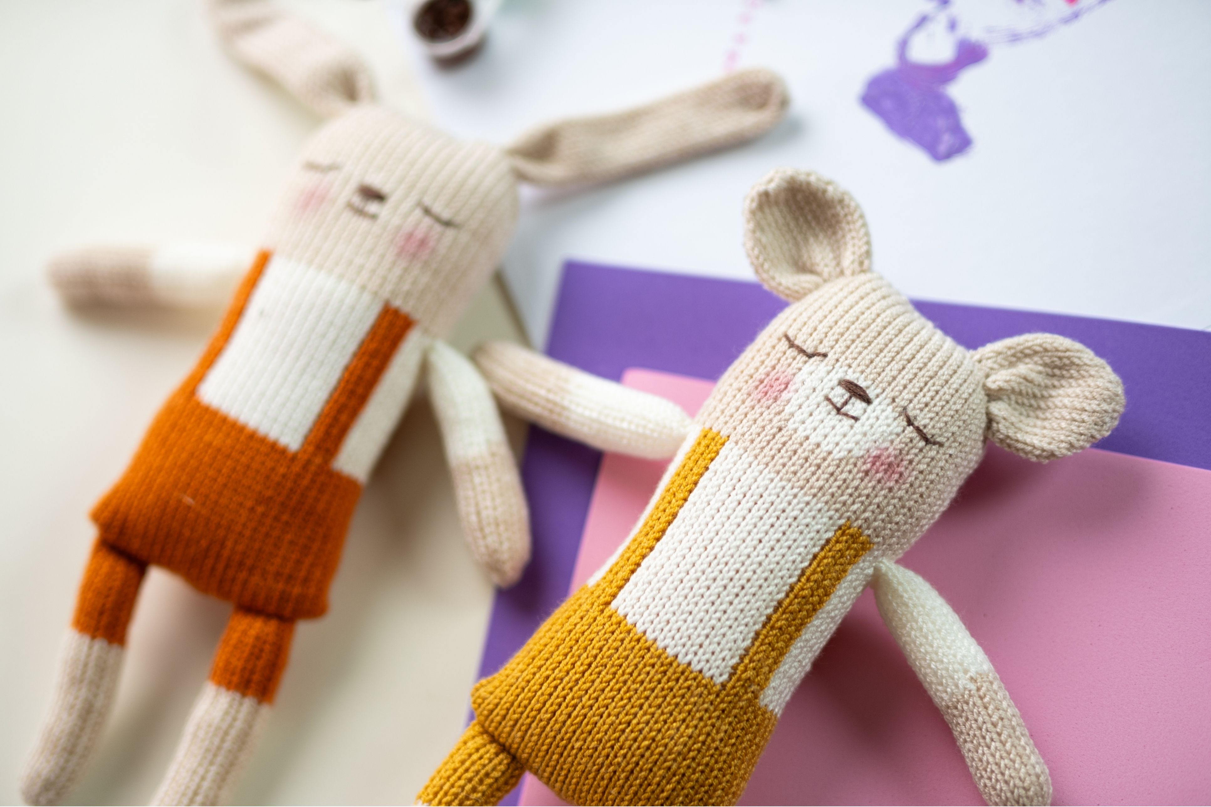 Rabi ve Bobi Peluş Örgü Bebek 