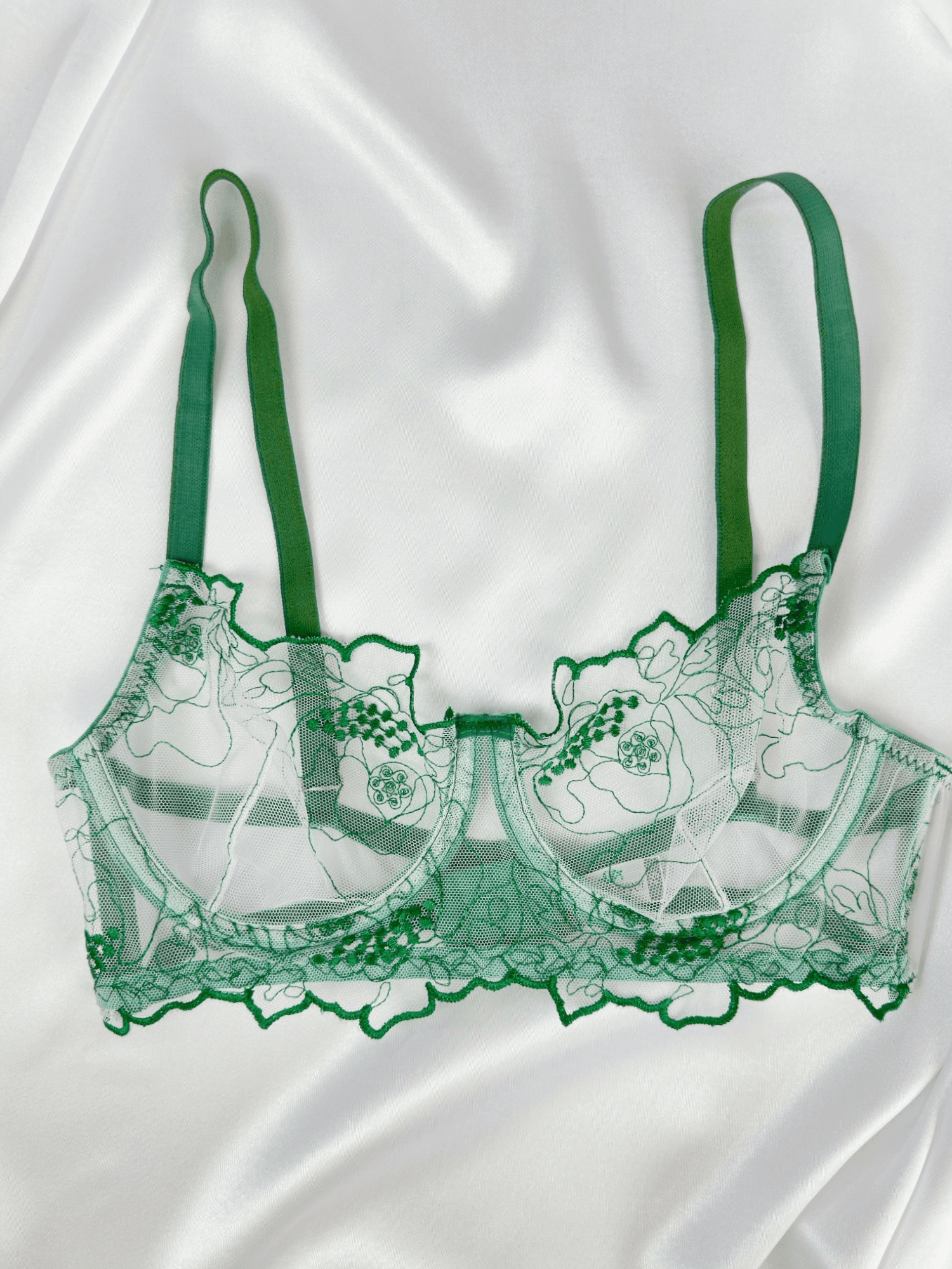 YEŞİL DANTELLİ BRA SET