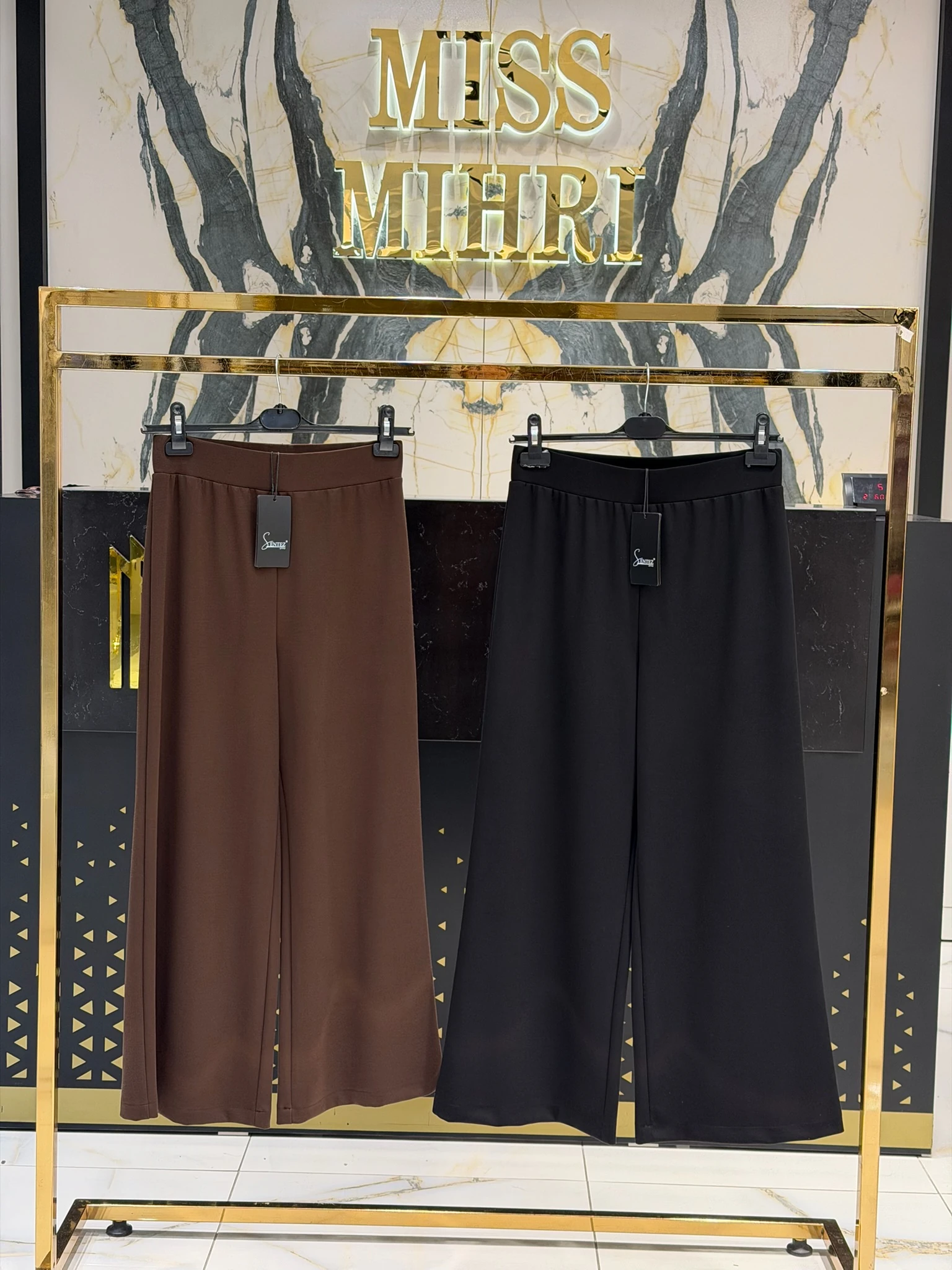 SZ-5600 VENEDİK BELİ LASTİKLİ GENİŞ PAÇA PANTOLON SİYAH