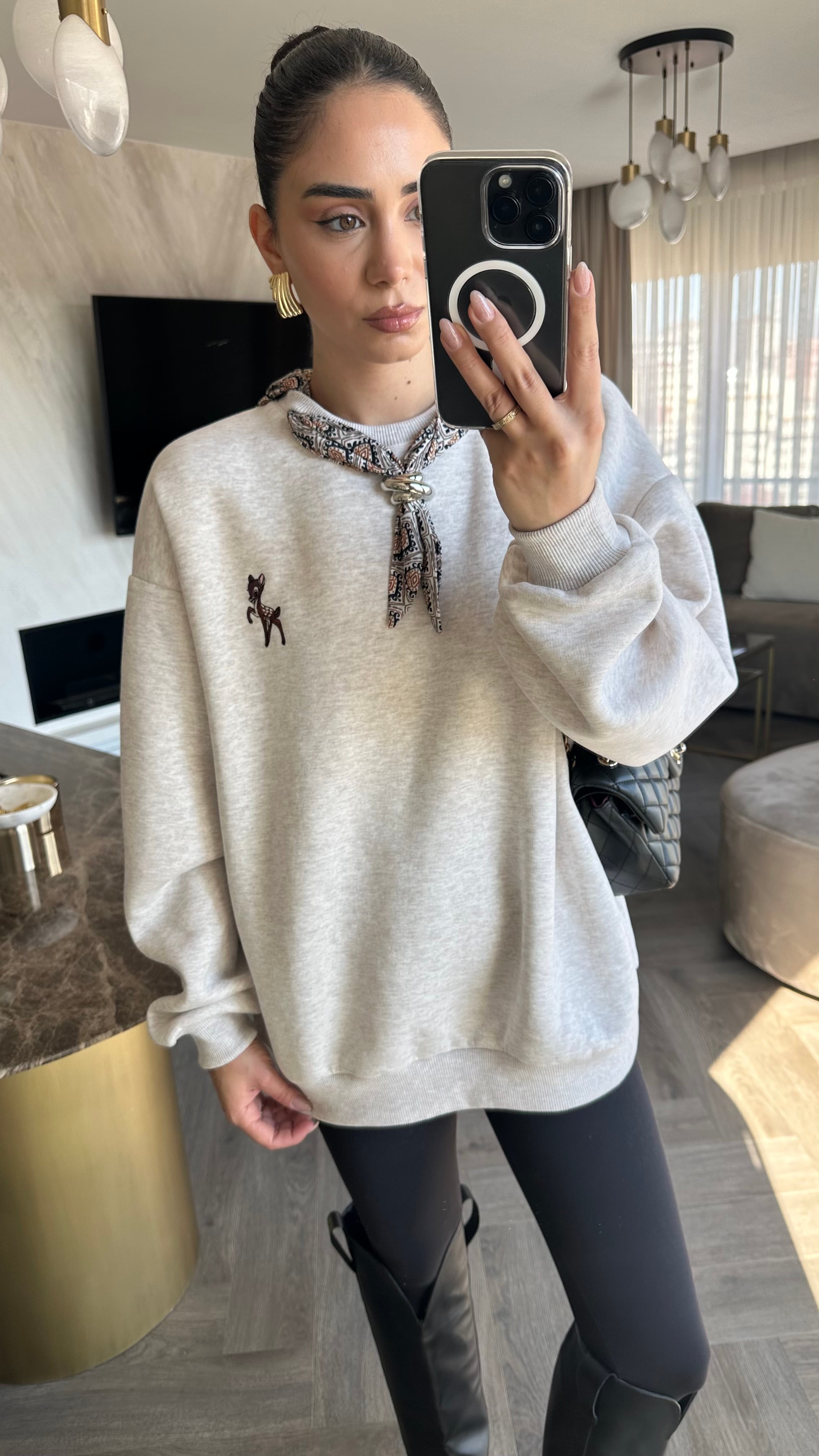 Şal Detay Sweatshirt 