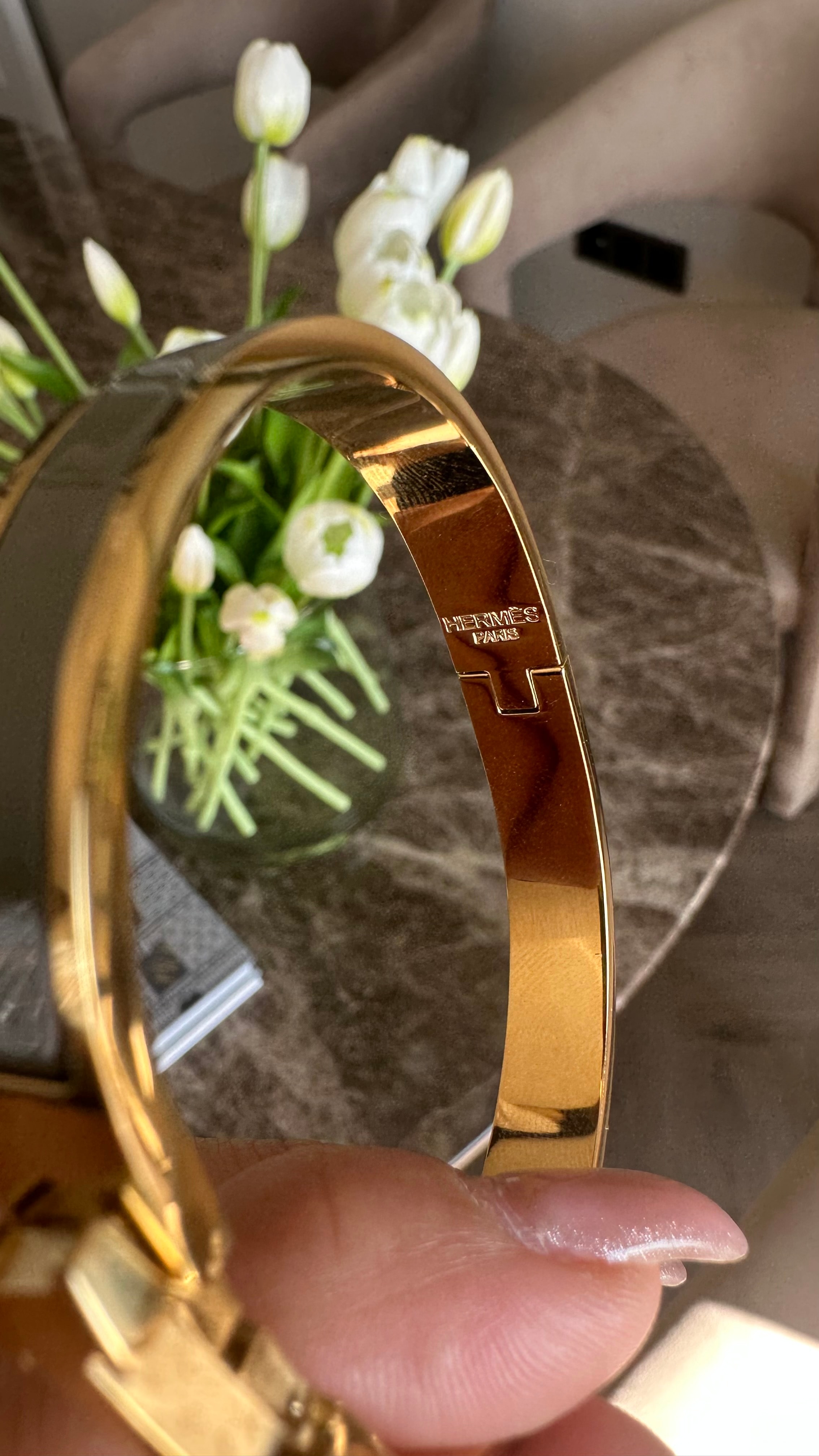 Hrms Su Yeşili Kalın Kelepçe Gold