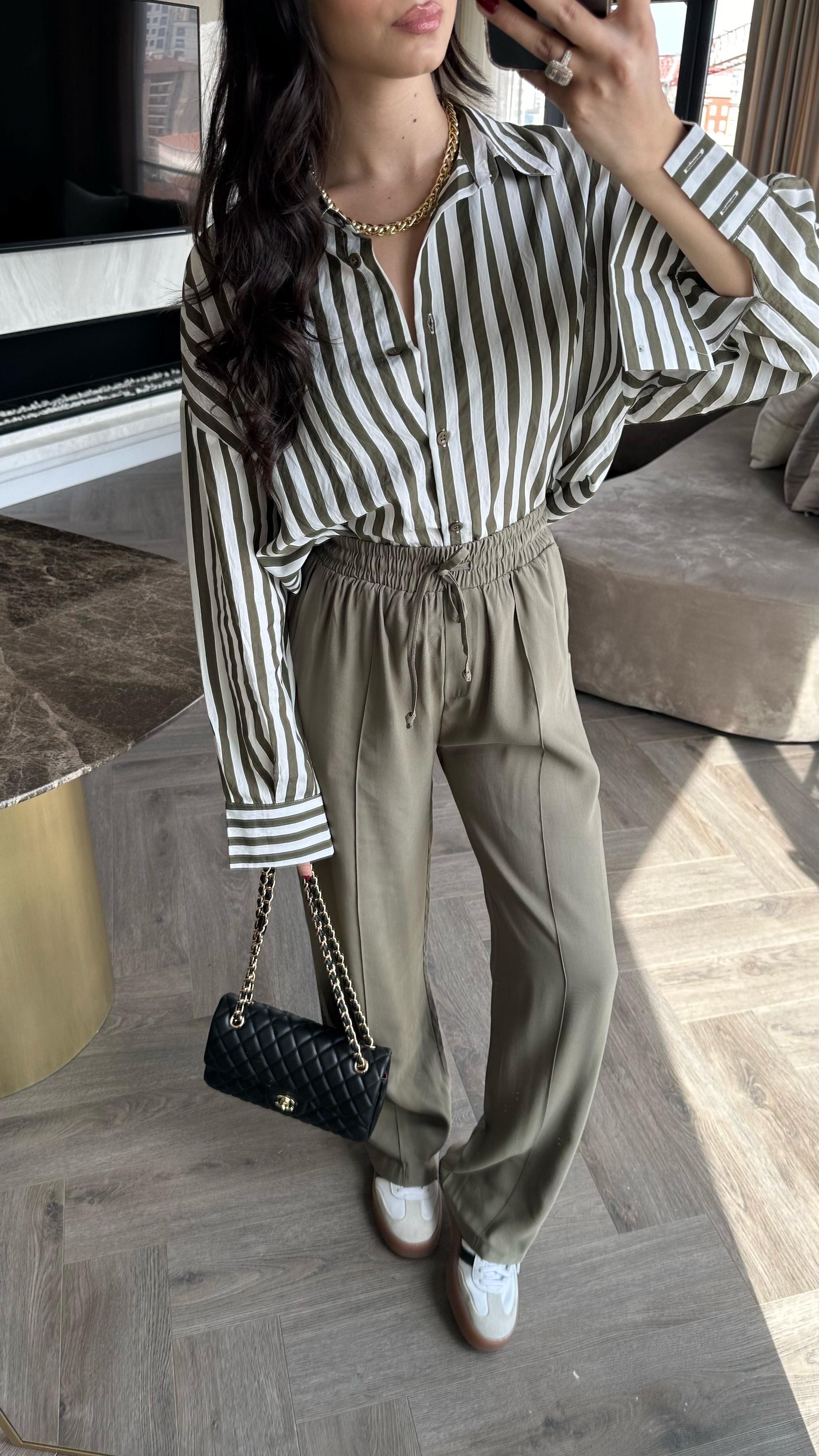 Massimo Oversize Gömlek Yeşil